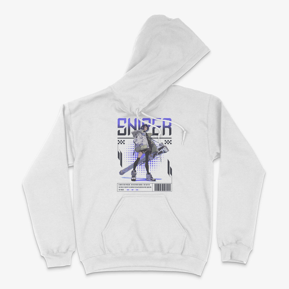 Anime Hoodie - Sniper Hoodie in Farbe weiss  