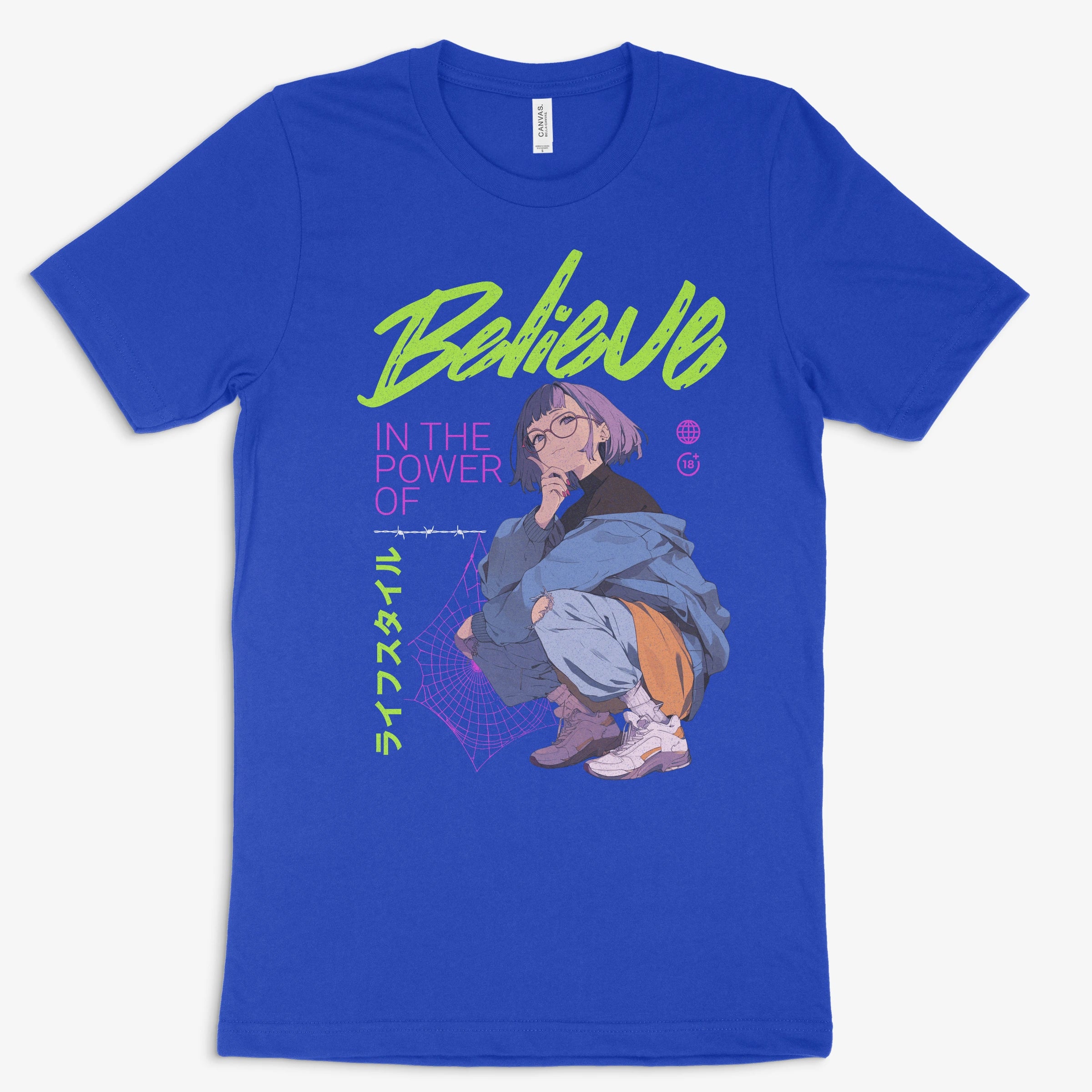 Anime T-Shirt - Believe blau – Gaming Shirt mit Anime T-Shirt - Believe Print