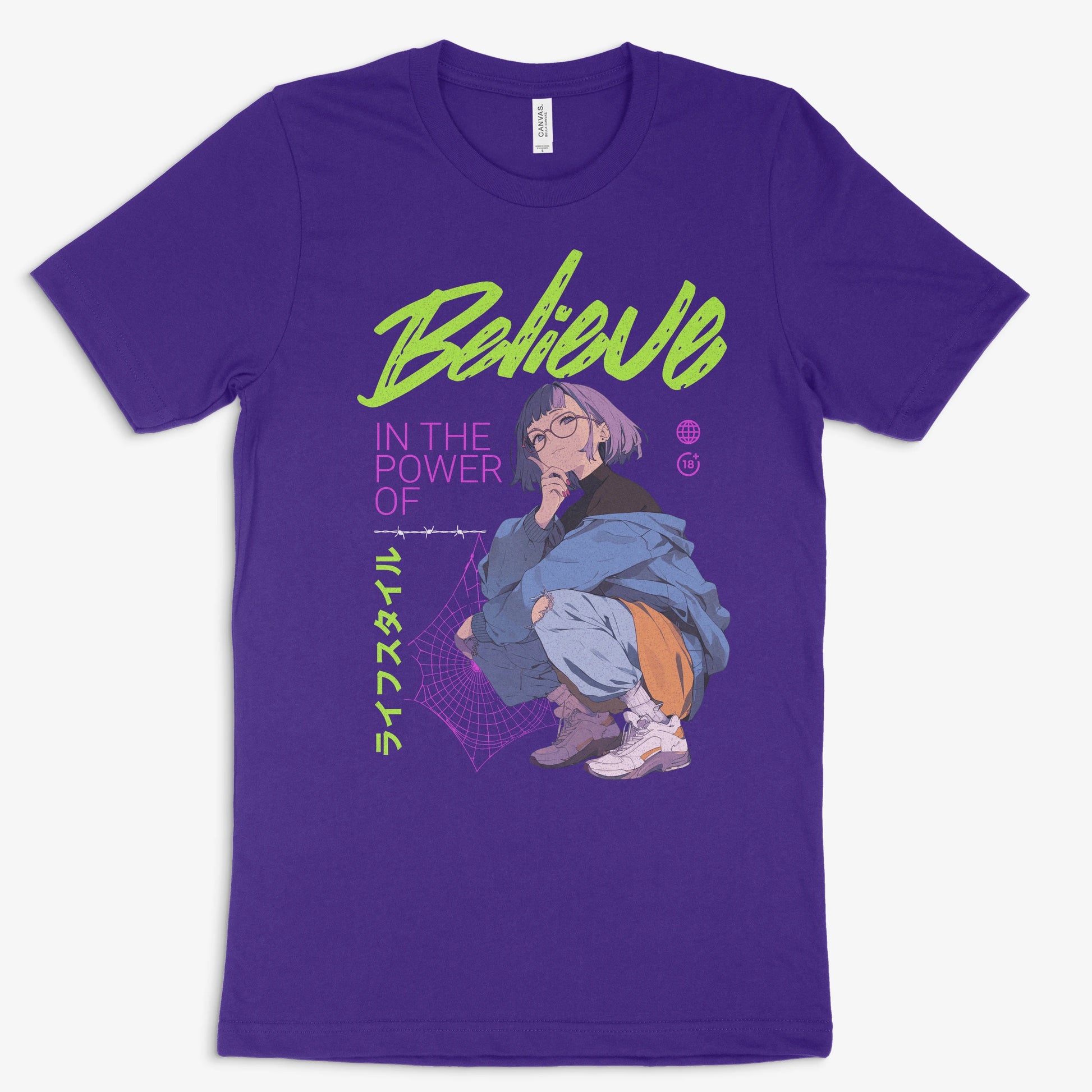 Anime T-Shirt - Believe lila – Gaming Shirt mit Anime T-Shirt - Believe Print
