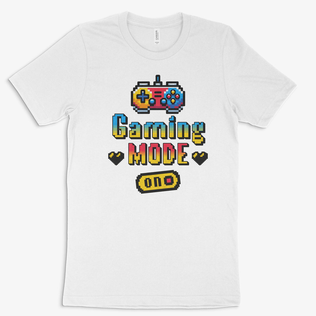 Buntes Gamer Shirt - Gaming Mode On in Farbe weiss 