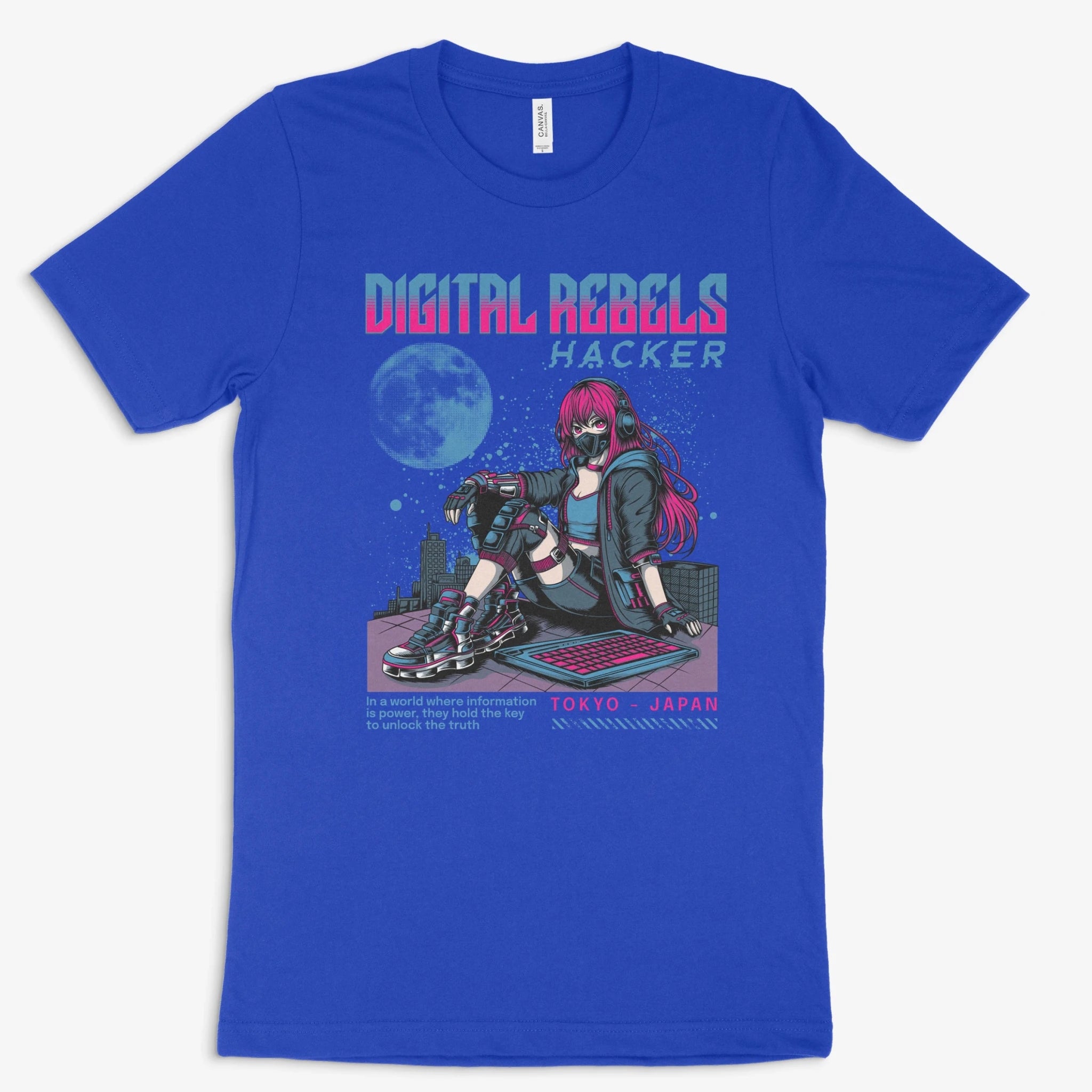 Cyberpunk Gamer Shirt - Digital Rebels in Farbe blau 