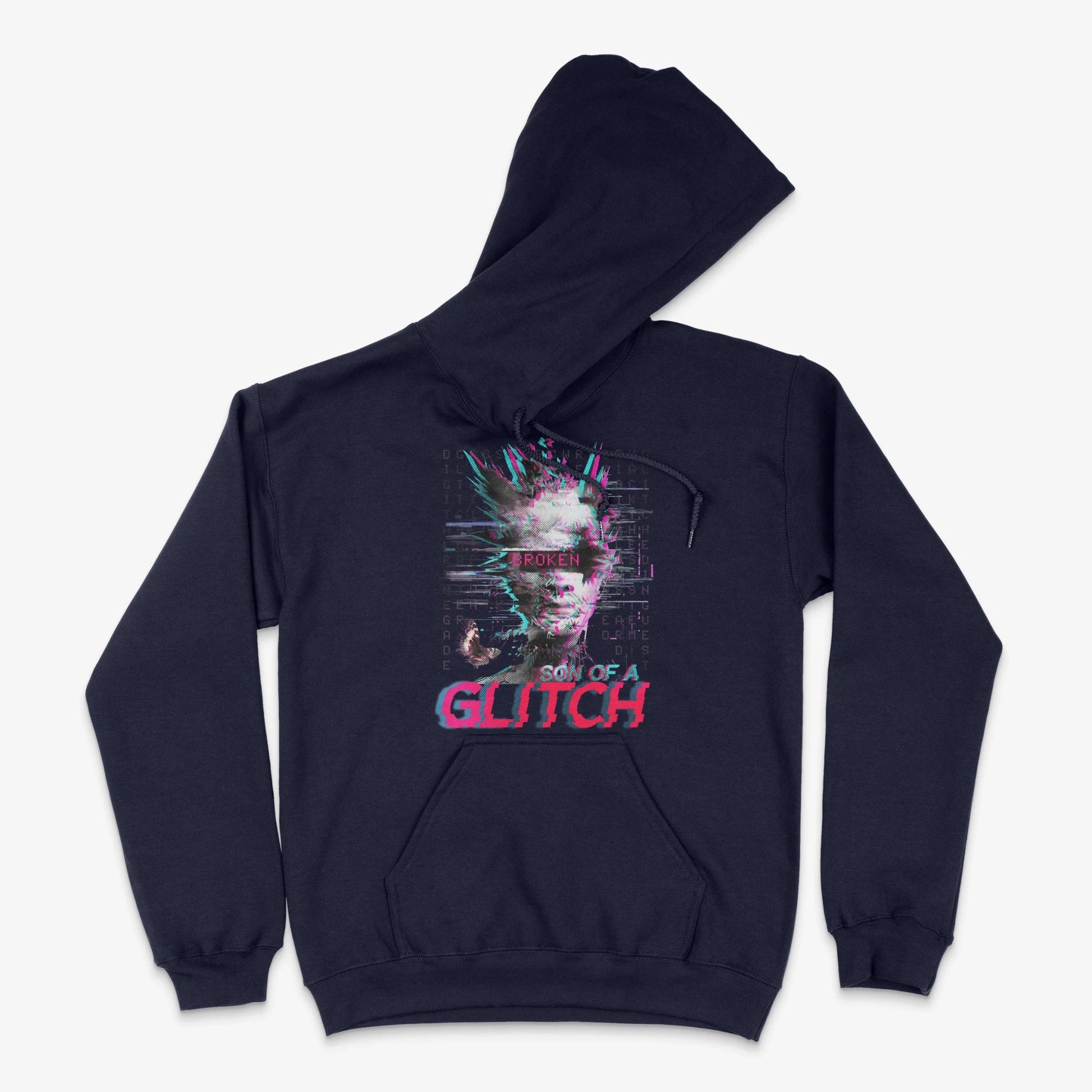 Cyberpunk Hoodie - Son of a Glitch Hoodie in Farbe marine  