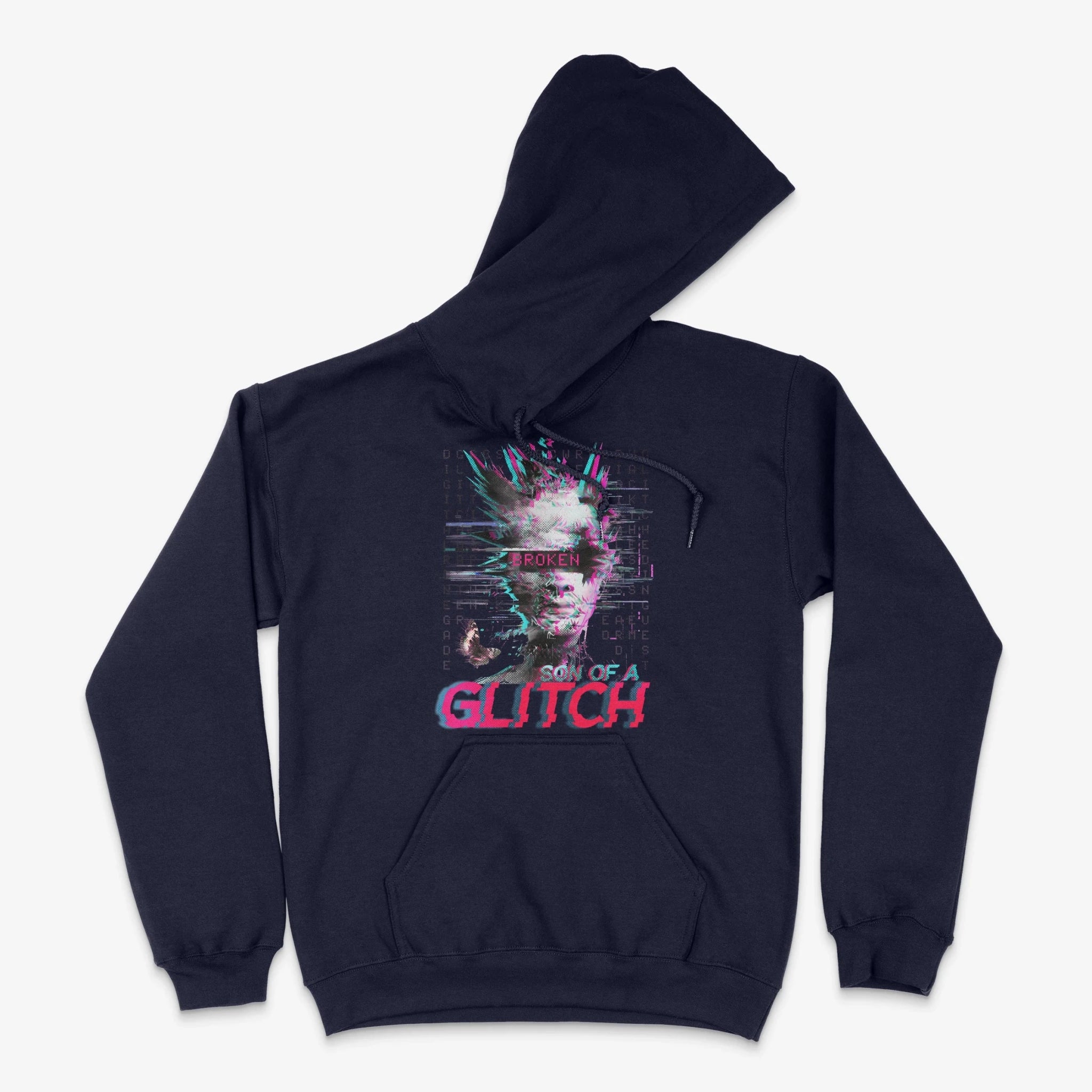 Cyberpunk Hoodie - Son of a Glitch Hoodie in Farbe marine  
