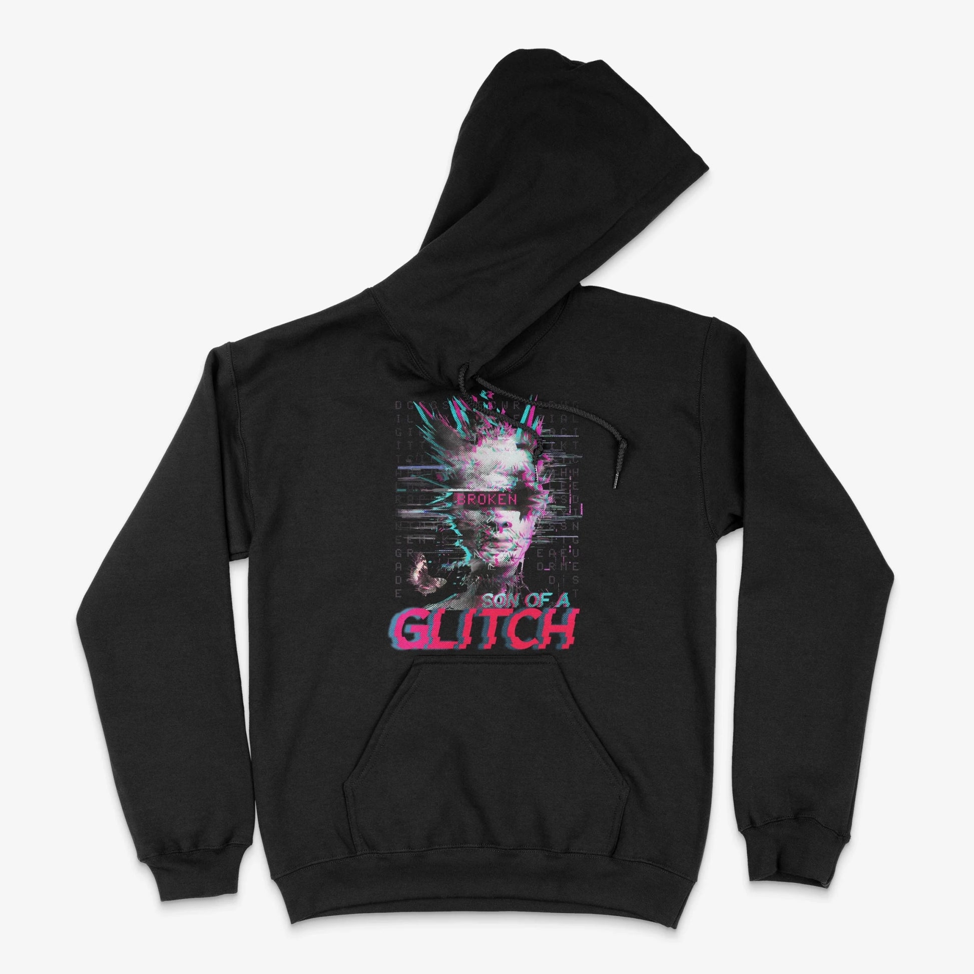 Cyberpunk Hoodie - Son of a Glitch Hoodie in Farbe schwarz  