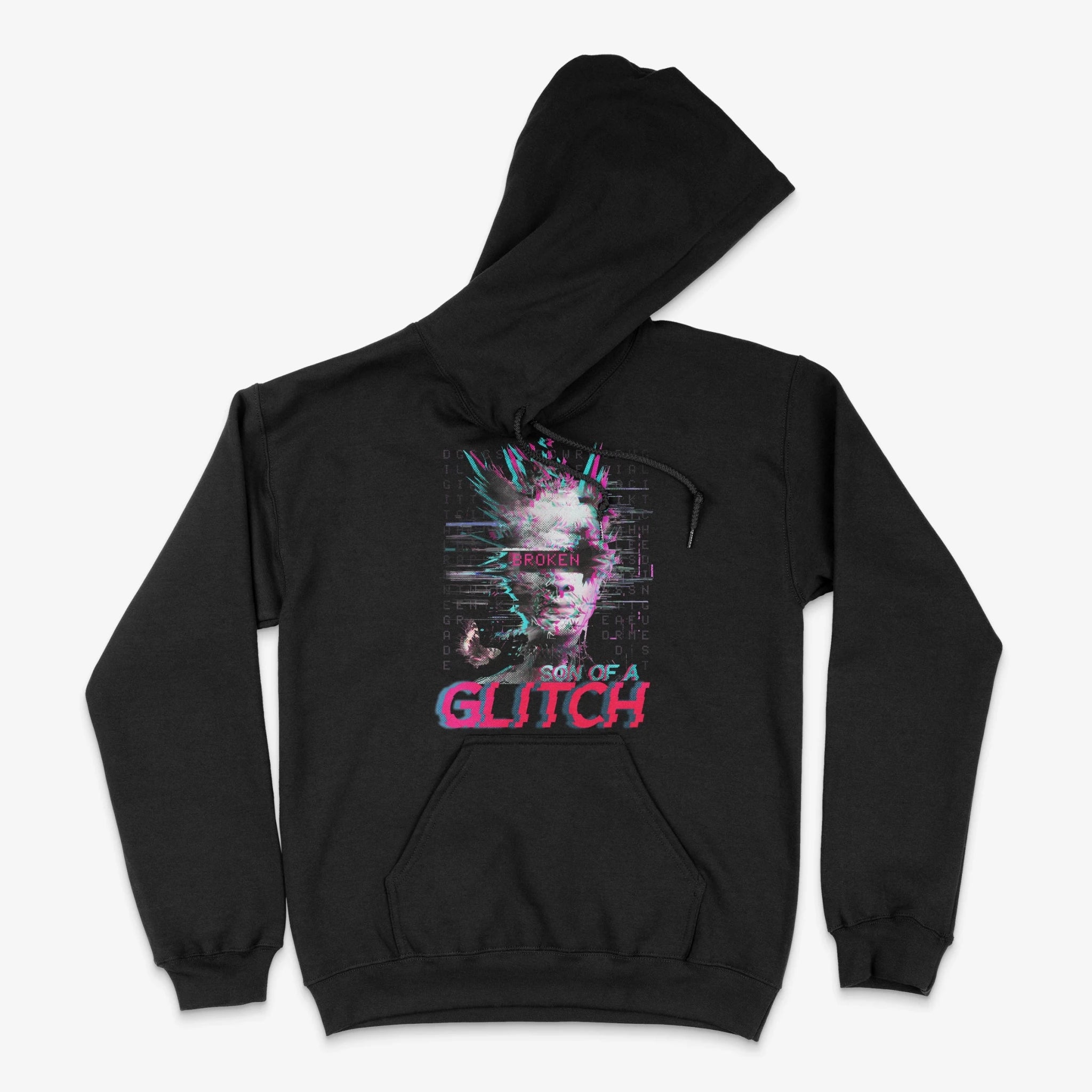 Cyberpunk Hoodie - Son of a Glitch Hoodie in Farbe schwarz  
