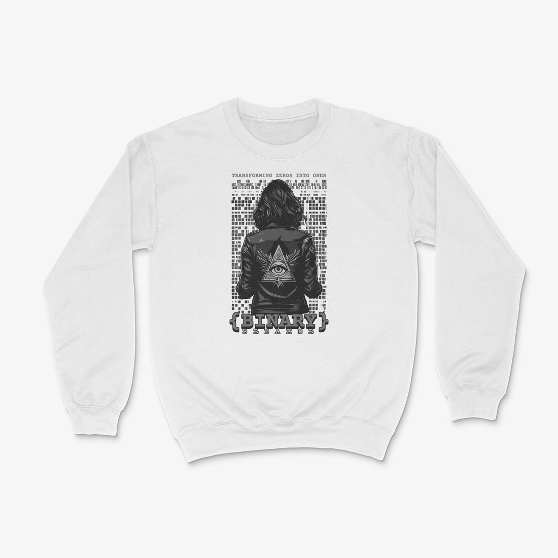 Cyberpunk Pullover - Binary Breaker Pullover in Farbe weiss 