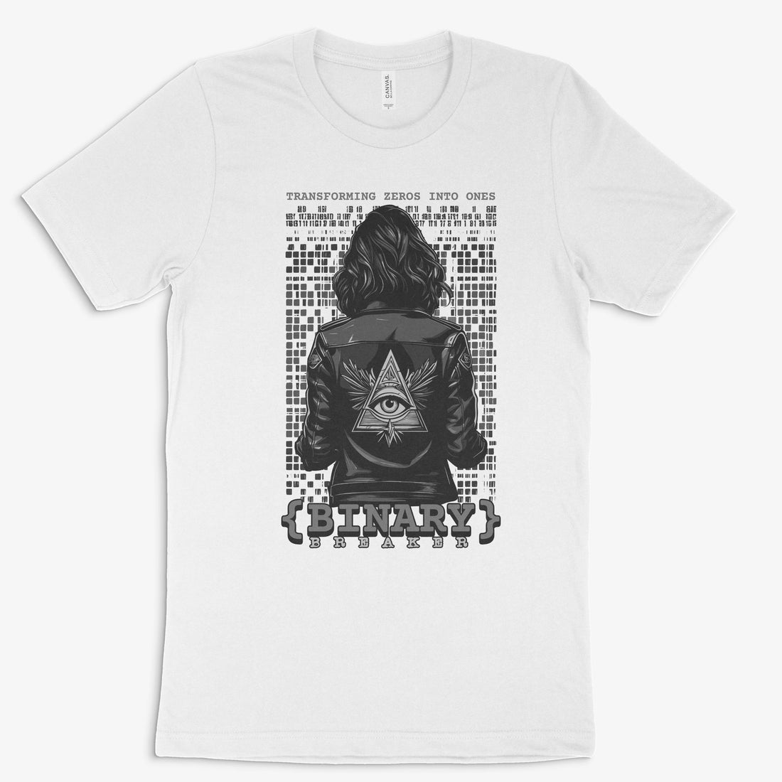 Cyberpunk Shirt - Binary Breaker in Farbe weiss 