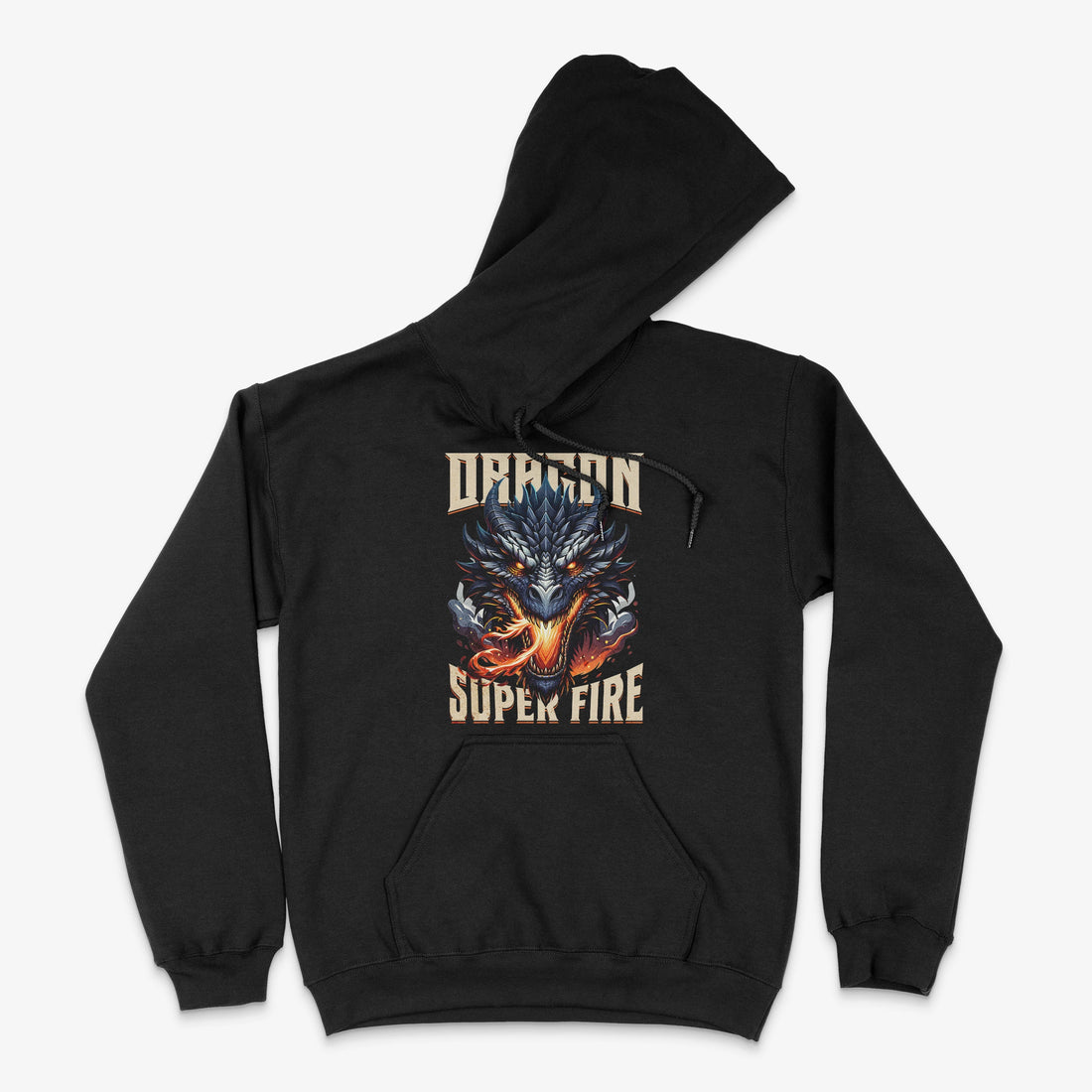 Drachen Hoodie - Dragon Super Fire Hoodie in Farbe schwarz  