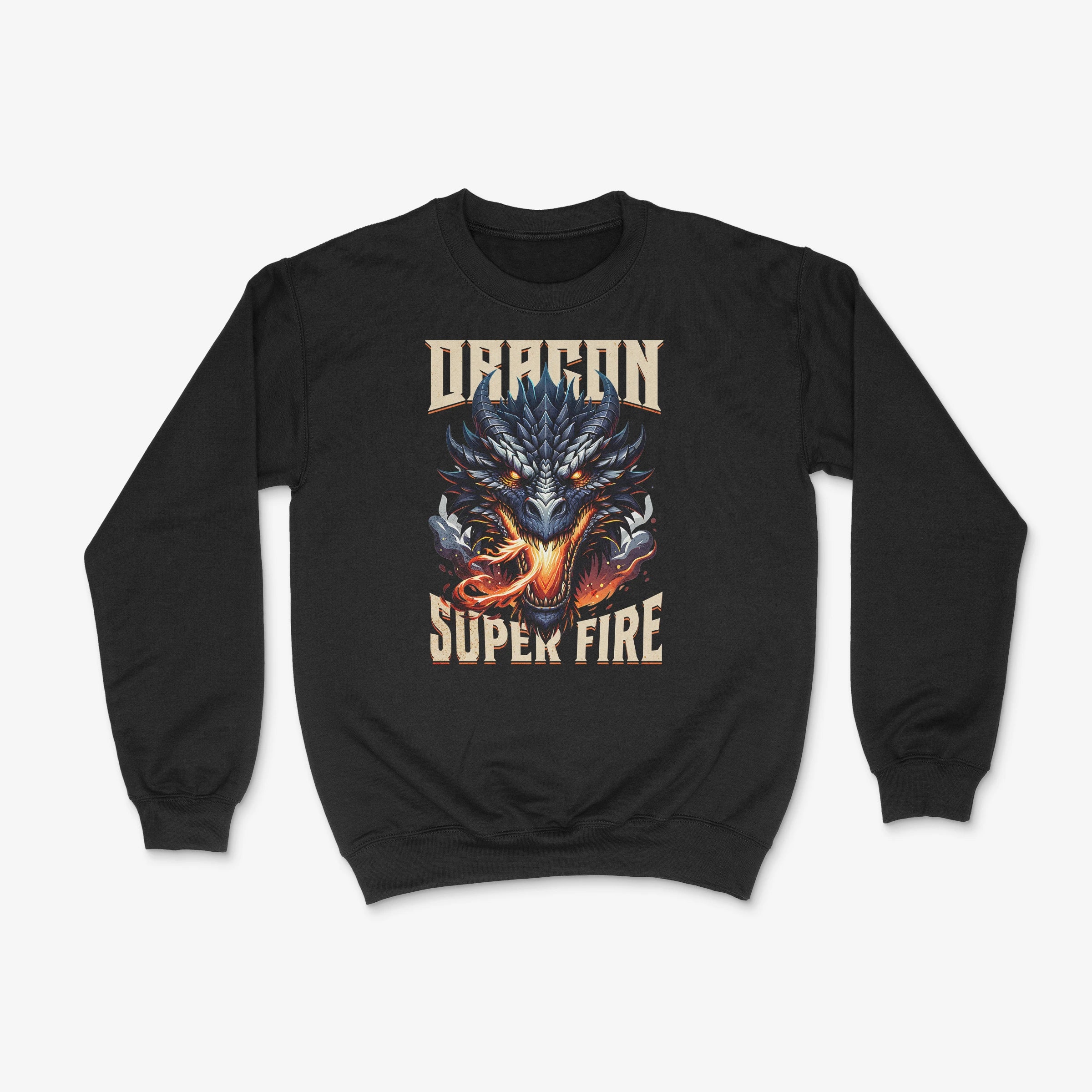Drachen Pullover - Super Fire Pullover in Farbe schwarz 