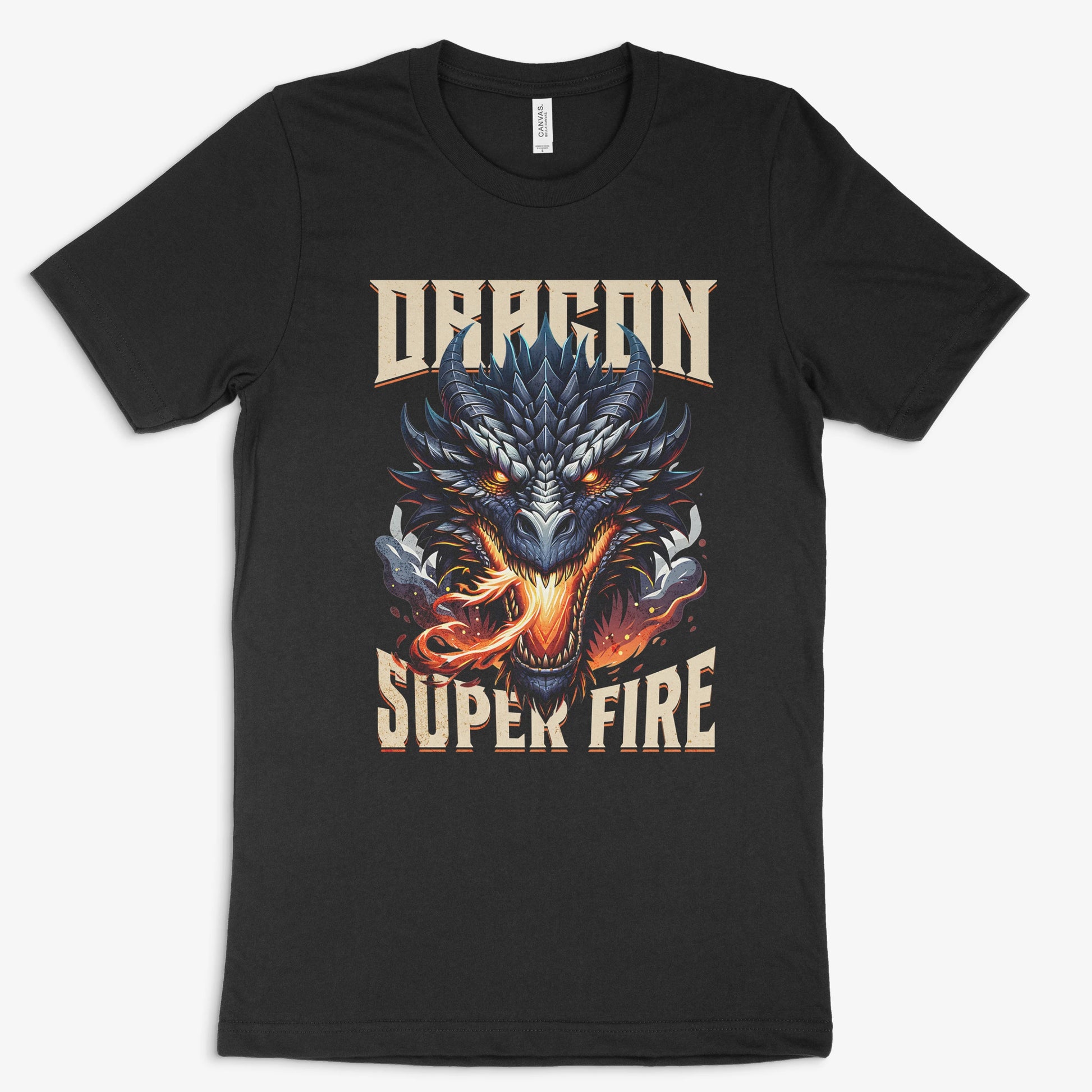 Drachen T-Shirt | Dragon – Super Fire in Farbe schwarz 