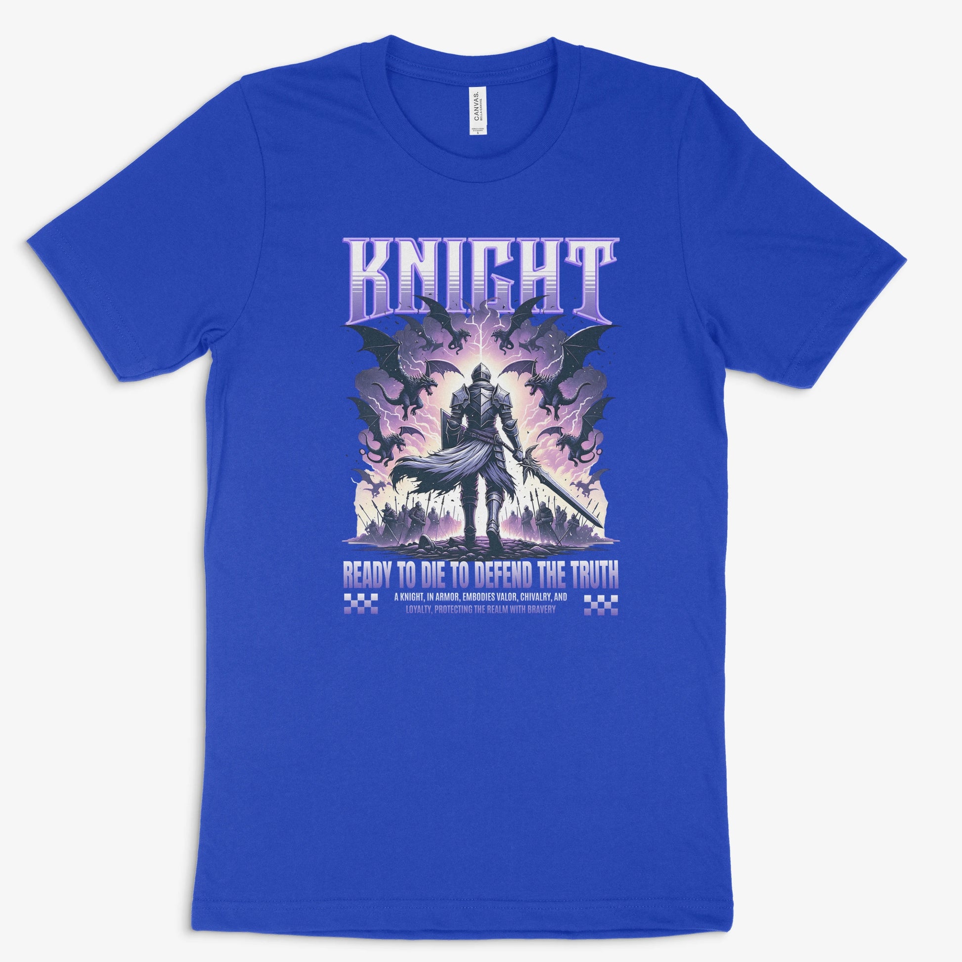 Fantasy Gamer Shirt - Knight in Farbe blau 