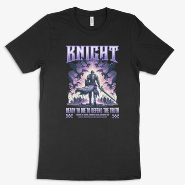 Fantasy Gamer Shirt - Knight in Farbe schwarz 