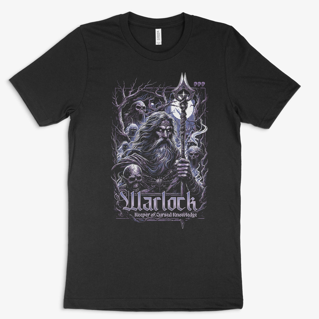 Fantasy Gamer Shirt - Warlock in Farbe schwarz 