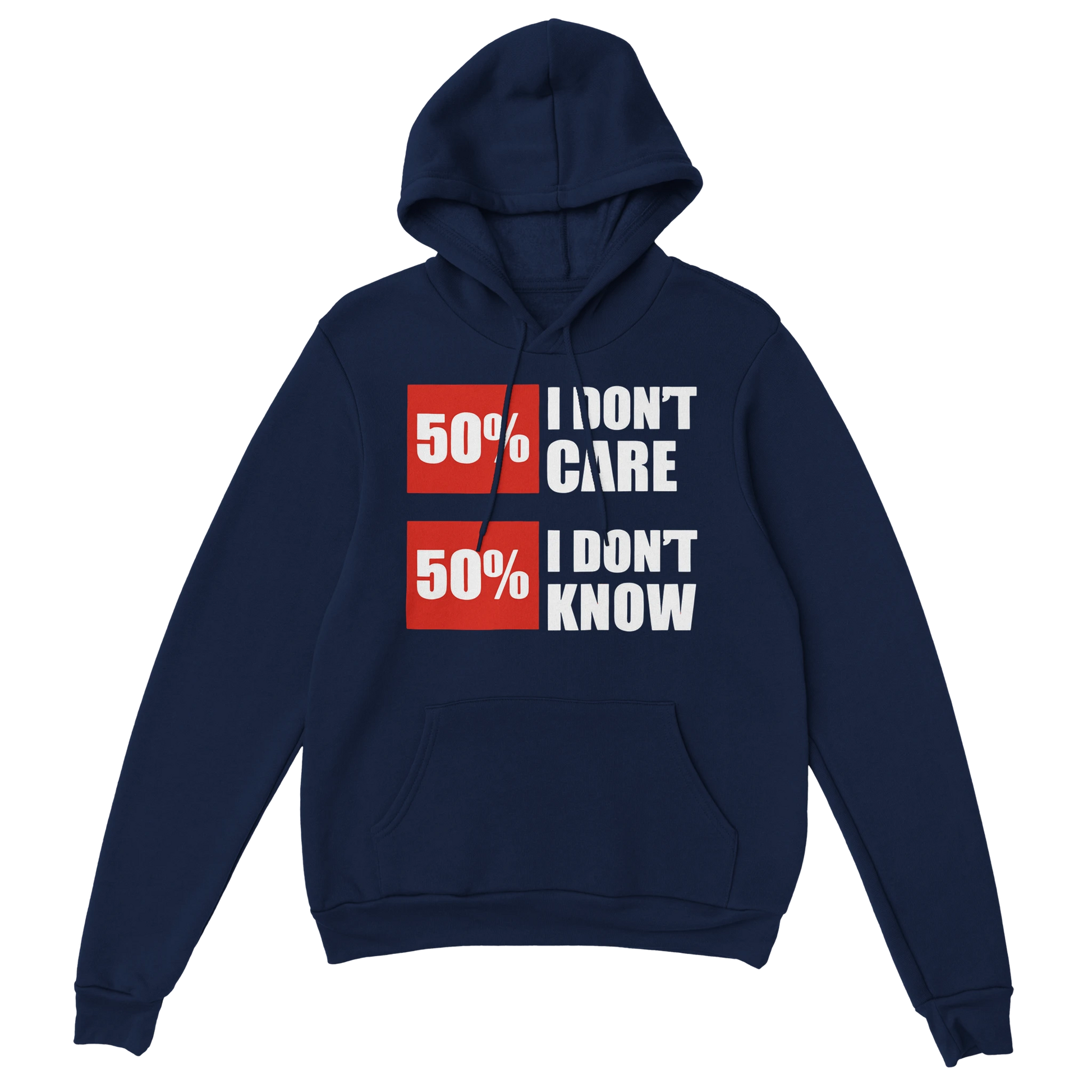 Gamer Hoodie - 50% I Don’t Care marine – Gaming Hoodie Flatlay mit 50% I Don’t Care Print