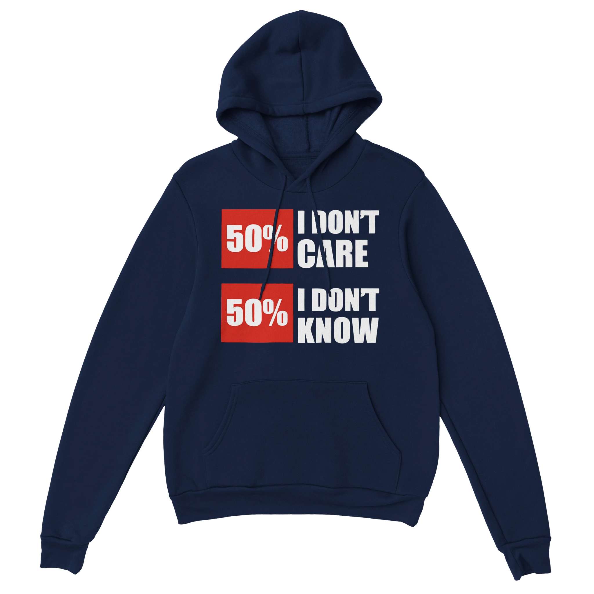 Gamer Hoodie - 50% I Don’t Care marine – Gaming Hoodie Flatlay mit 50% I Don’t Care Print
