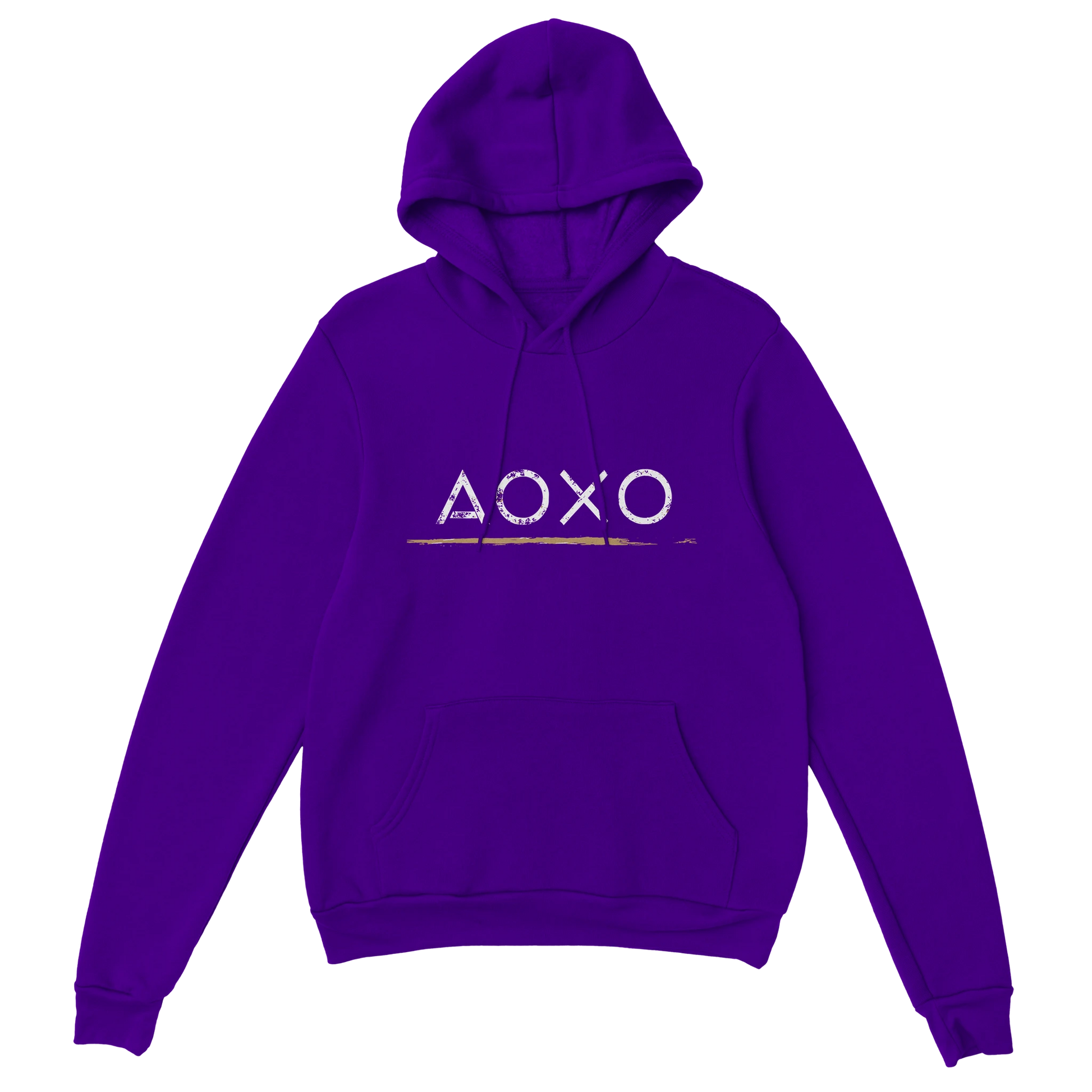 Gamer Hoodie - AOXO lila – Gaming Hoodie Flatlay mit AOXO Print