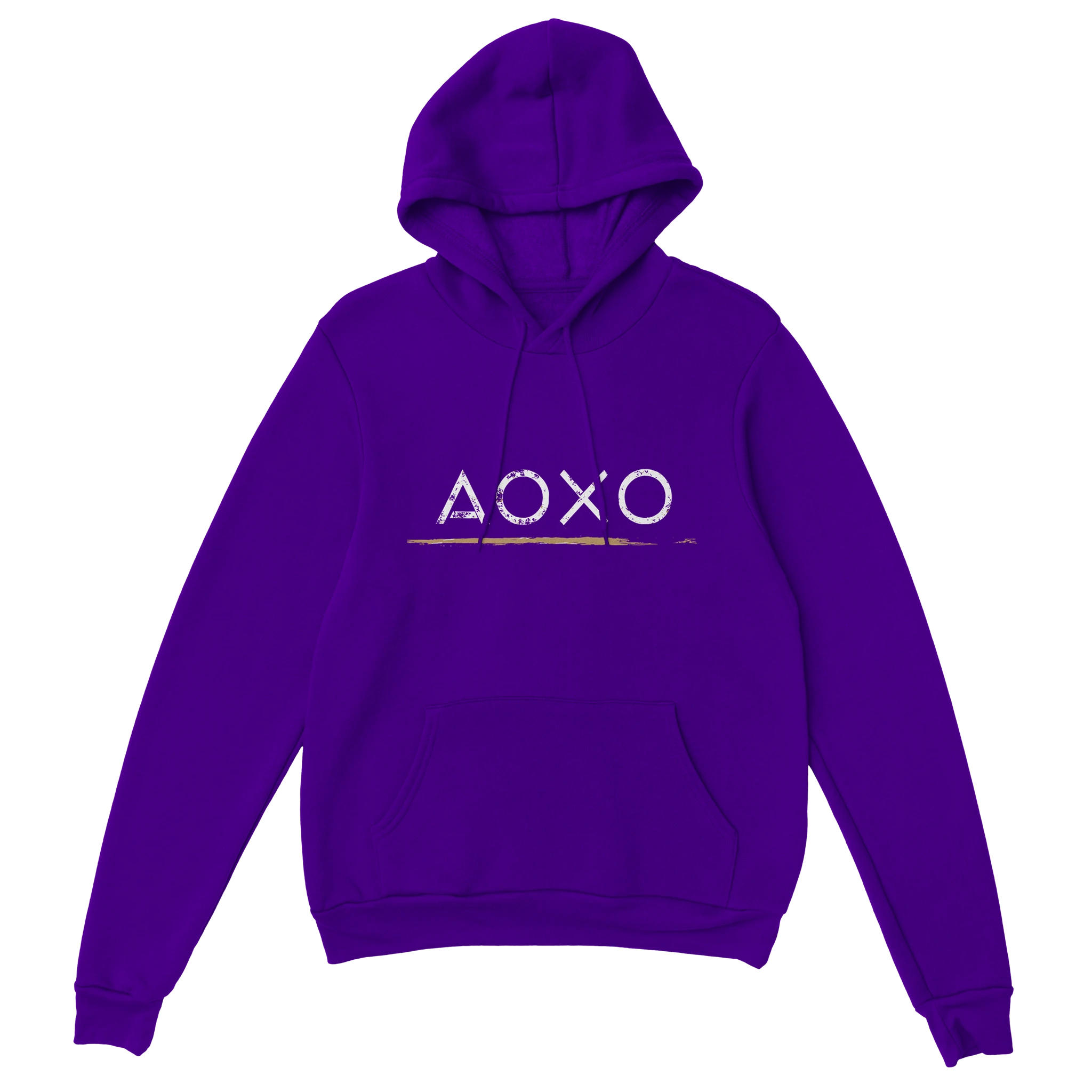 Gamer Hoodie - AOXO lila – Gaming Hoodie Flatlay mit AOXO Print