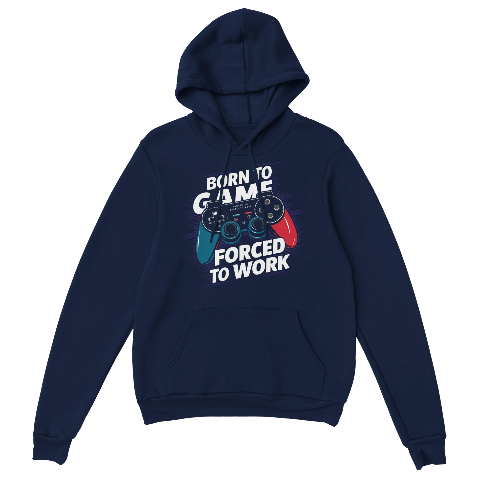 Gamer Hoodie - Born to Game marine – Gaming Hoodie Flatlay mit Born to Game Print