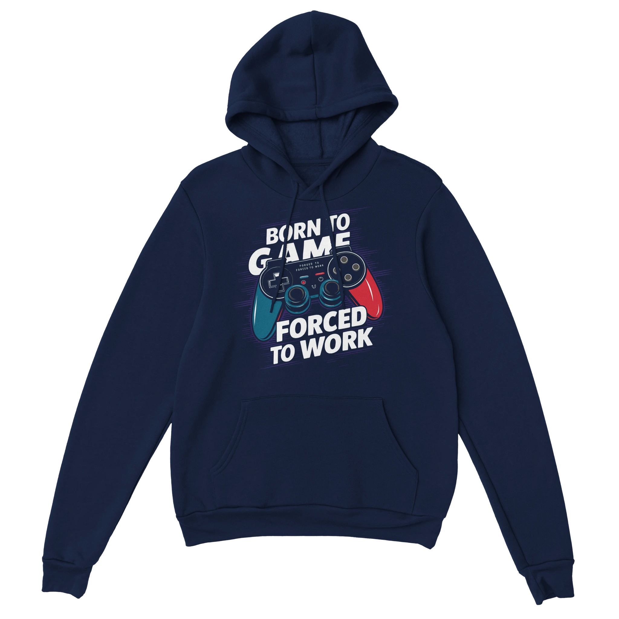 Gamer Hoodie - Born to Game marine – Gaming Hoodie Flatlay mit Born to Game Print