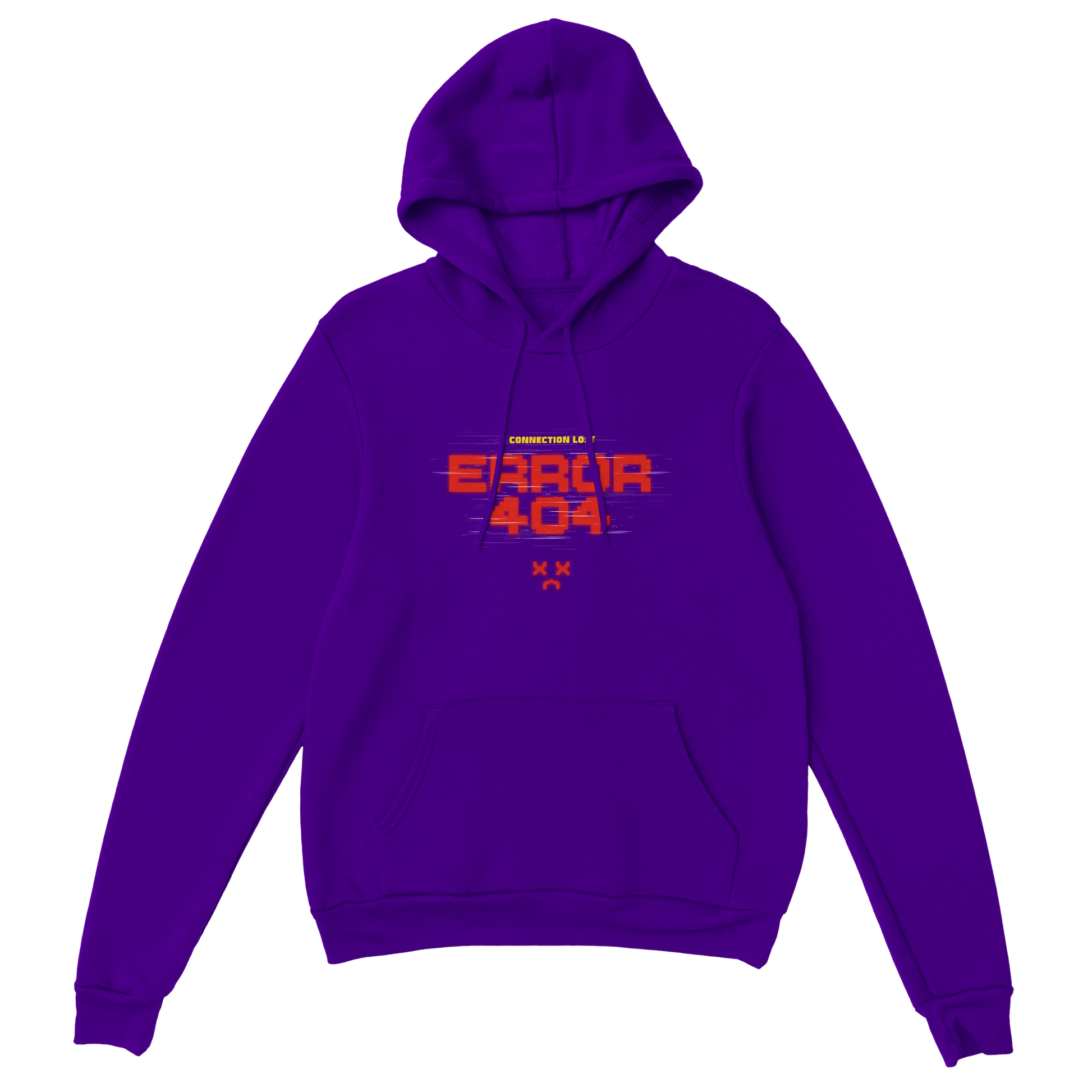 Gamer Hoodie - Error 404 lila – Gaming Hoodie Flatlay mit Error 404 Print