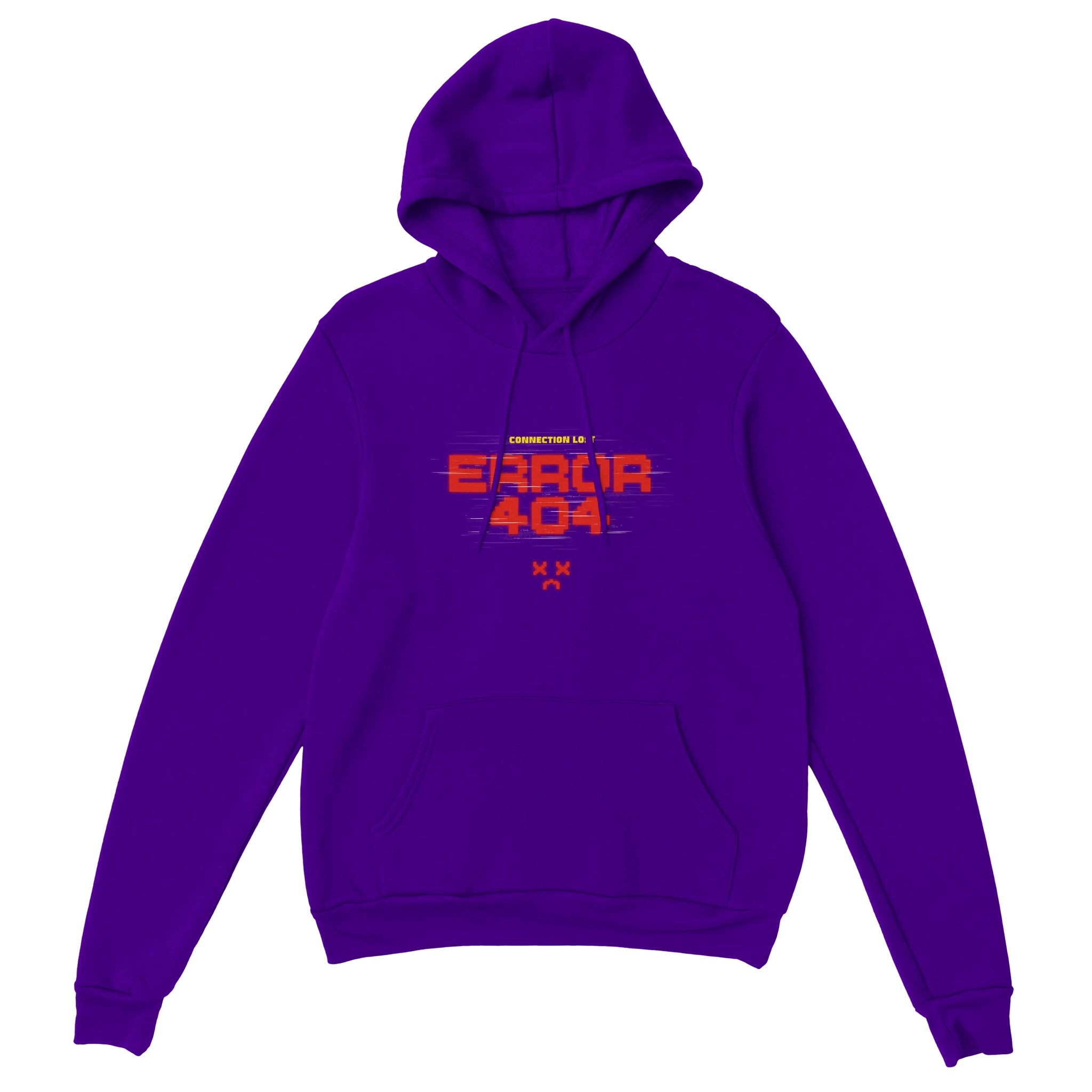 Gamer Hoodie - Error 404 lila – Gaming Hoodie Flatlay mit Error 404 Print