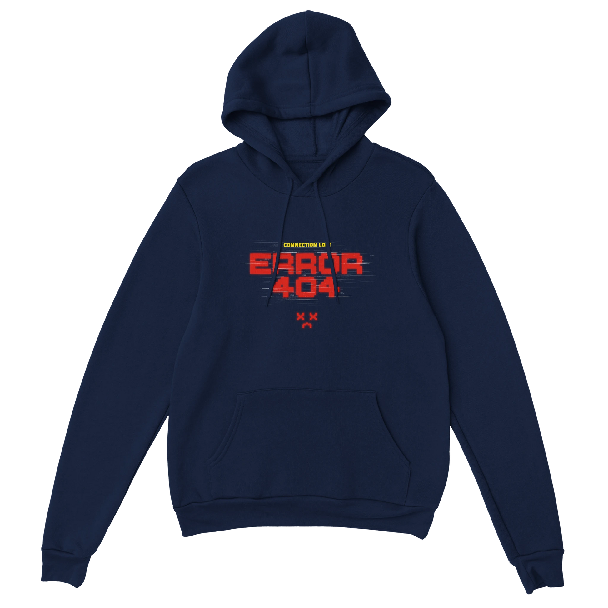 Gamer Hoodie - Error 404 marine – Gaming Hoodie Flatlay mit Error 404 Print