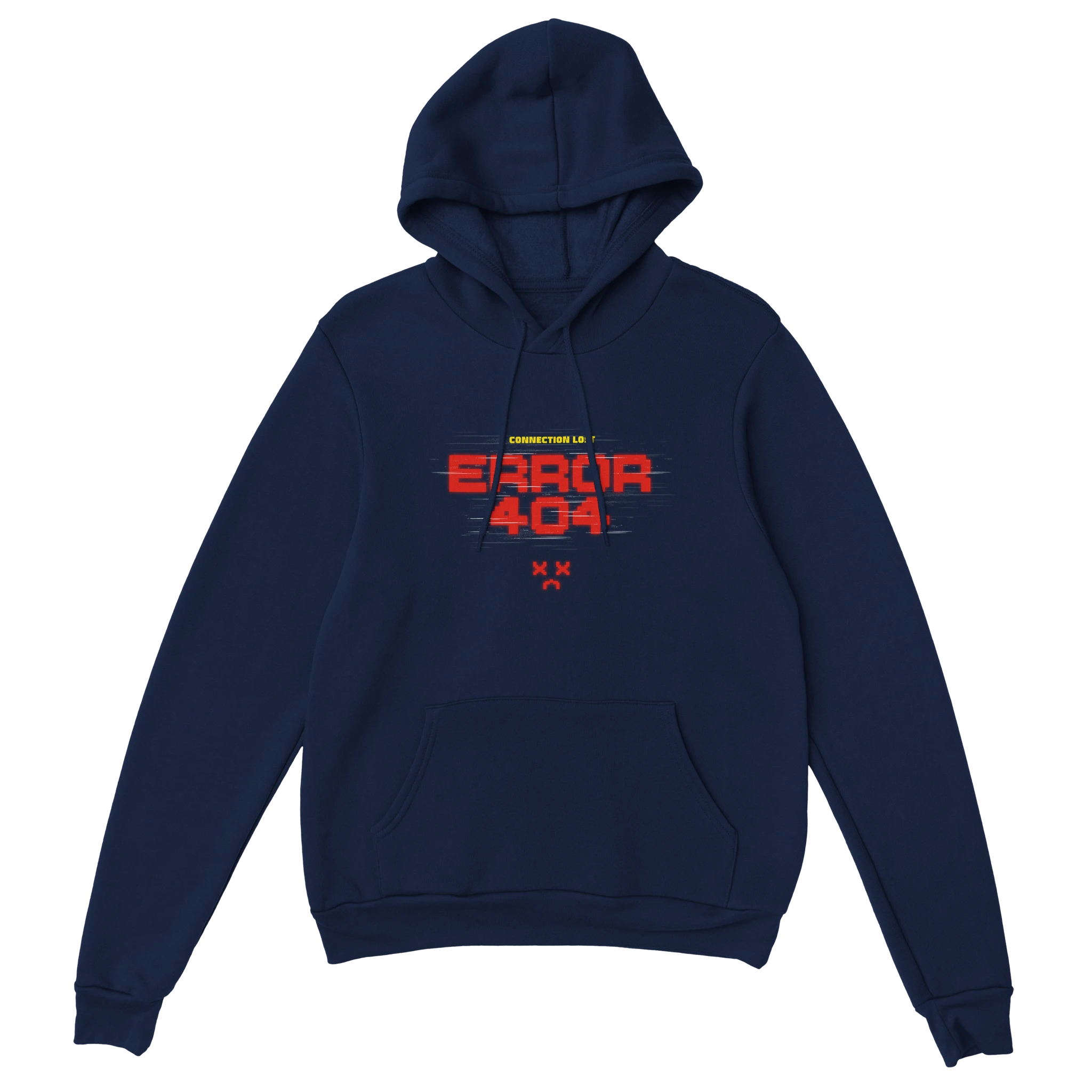 Gamer Hoodie - Error 404 marine – Gaming Hoodie Flatlay mit Error 404 Print