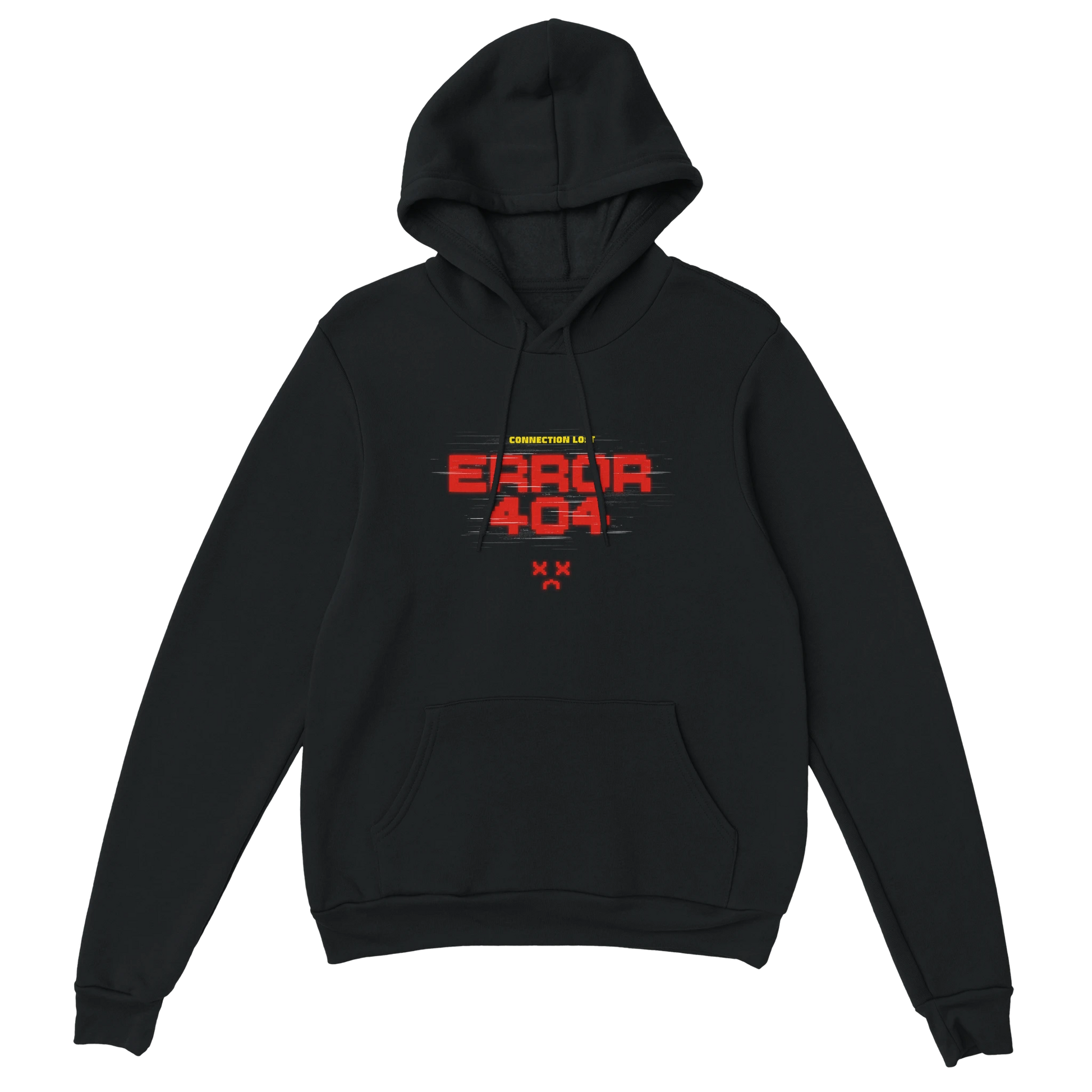 Gamer Hoodie - Error 404 schwarz – Gaming Hoodie Flatlay mit Error 404 Print