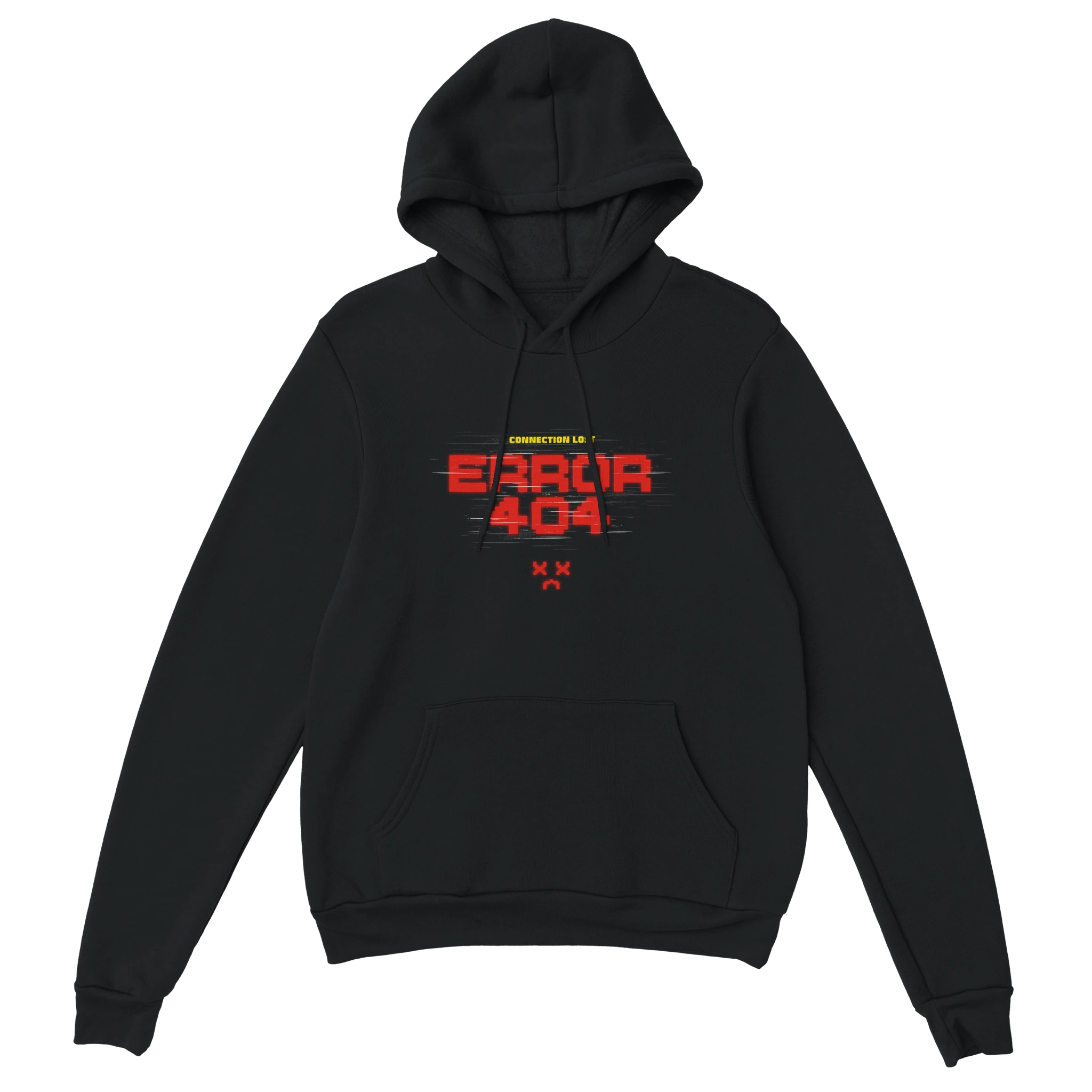 Gamer Hoodie - Error 404 schwarz – Gaming Hoodie Flatlay mit Error 404 Print