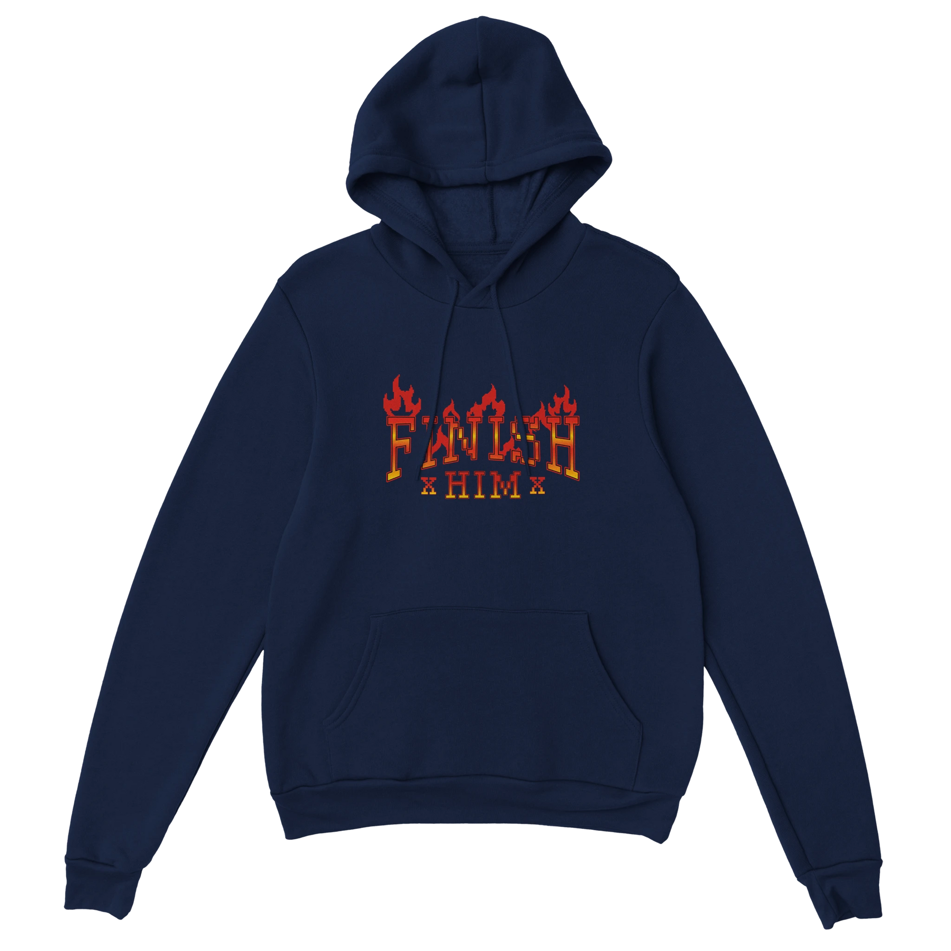 Gamer Hoodie - Finish Him marine – Gaming Hoodie Flatlay mit Finish Him Print
