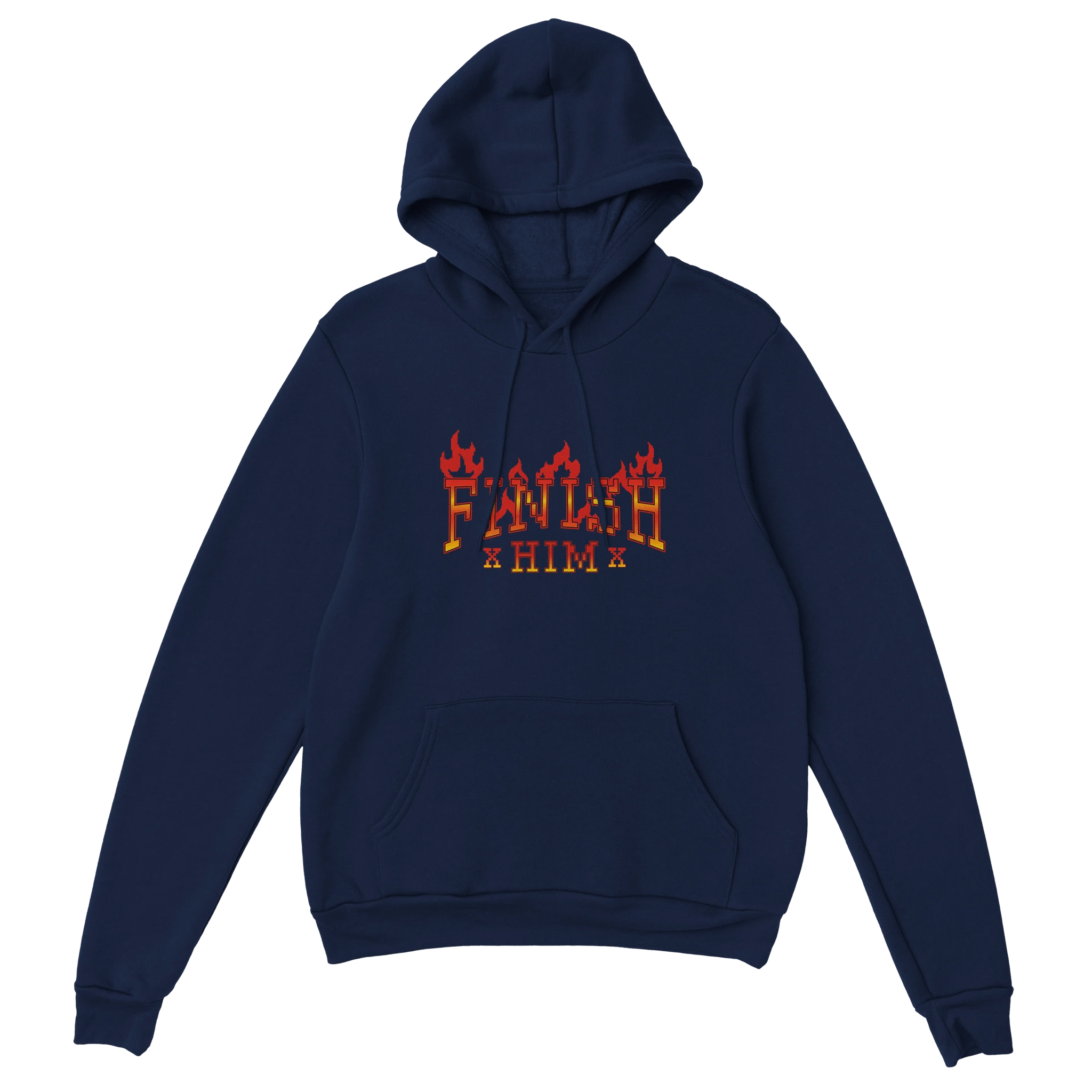 Gamer Hoodie - Finish Him marine – Gaming Hoodie Flatlay mit Finish Him Print