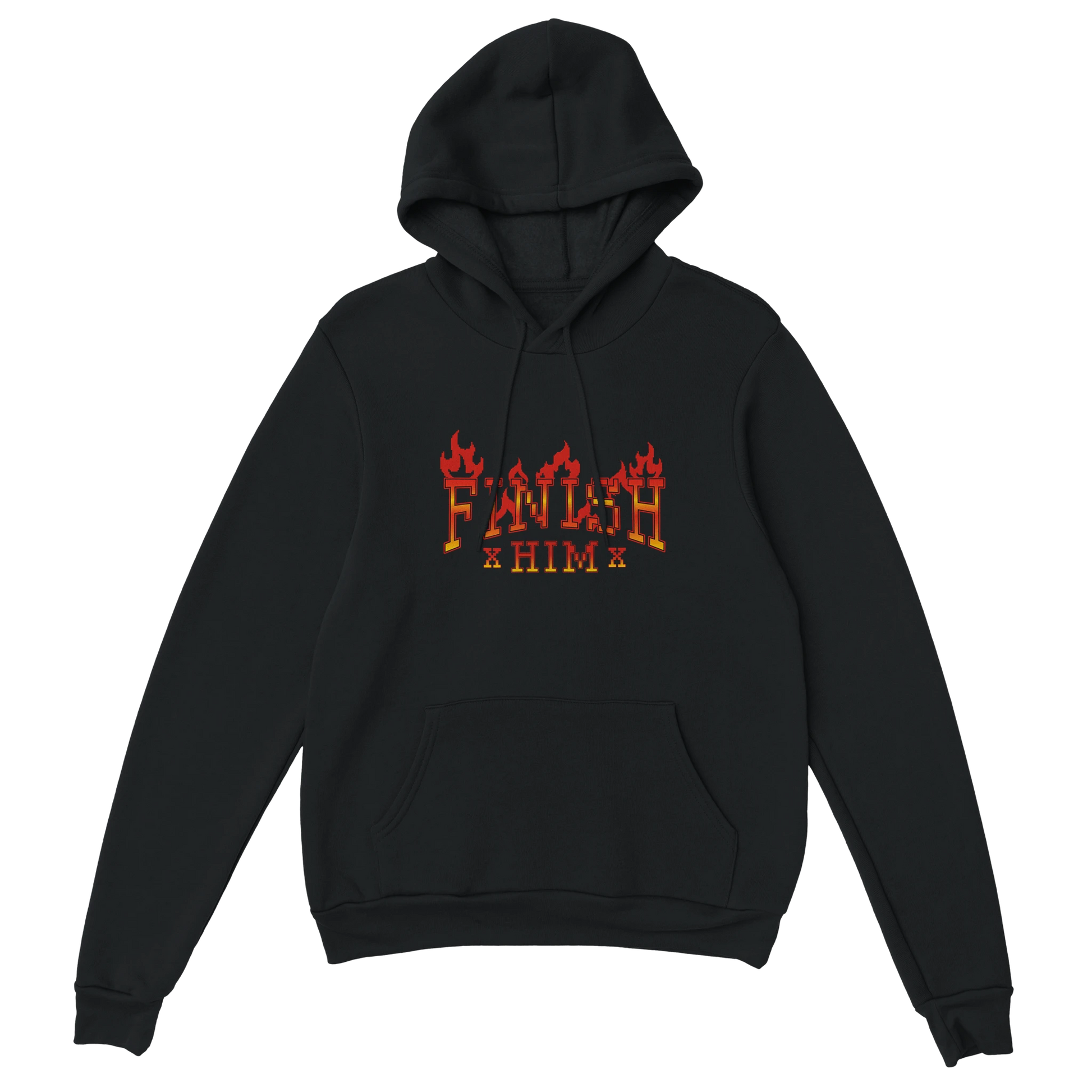 Gamer Hoodie - Finish Him schwarz – Gaming Hoodie Flatlay mit Finish Him Print