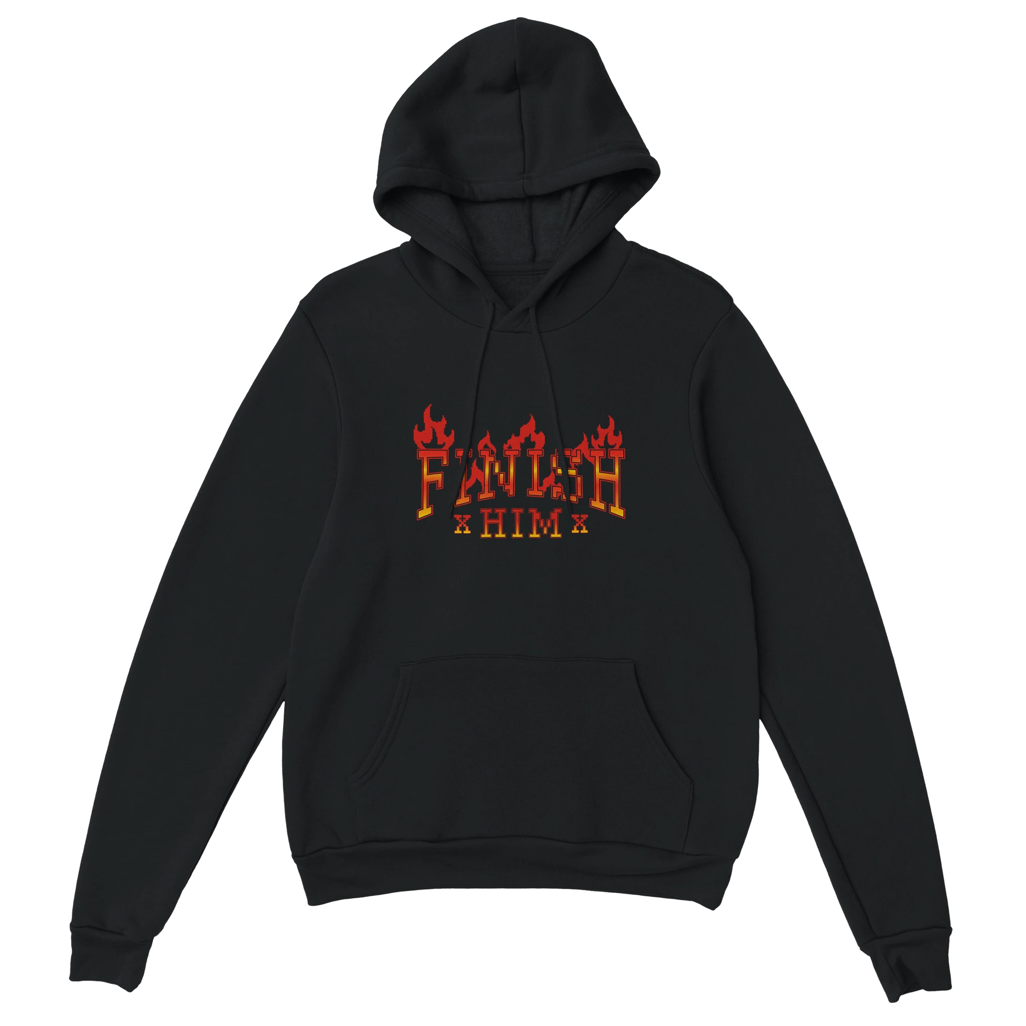 Gamer Hoodie - Finish Him schwarz – Gaming Hoodie Flatlay mit Finish Him Print