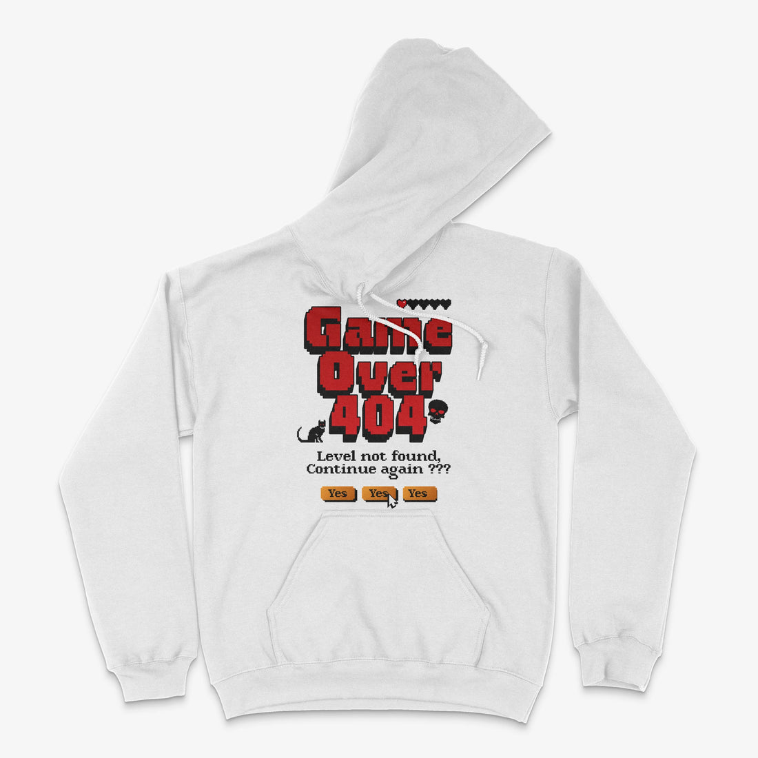 Gamer Hoodie - Game Over 404 Hoodie in Farbe weiss  