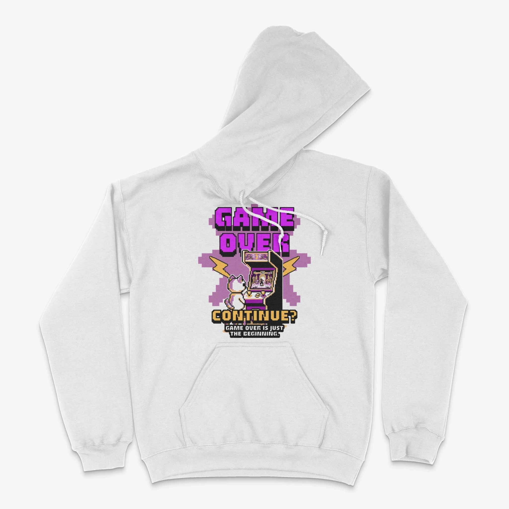 Gamer Hoodie - Game Over Continue? Hoodie in Farbe weiss  