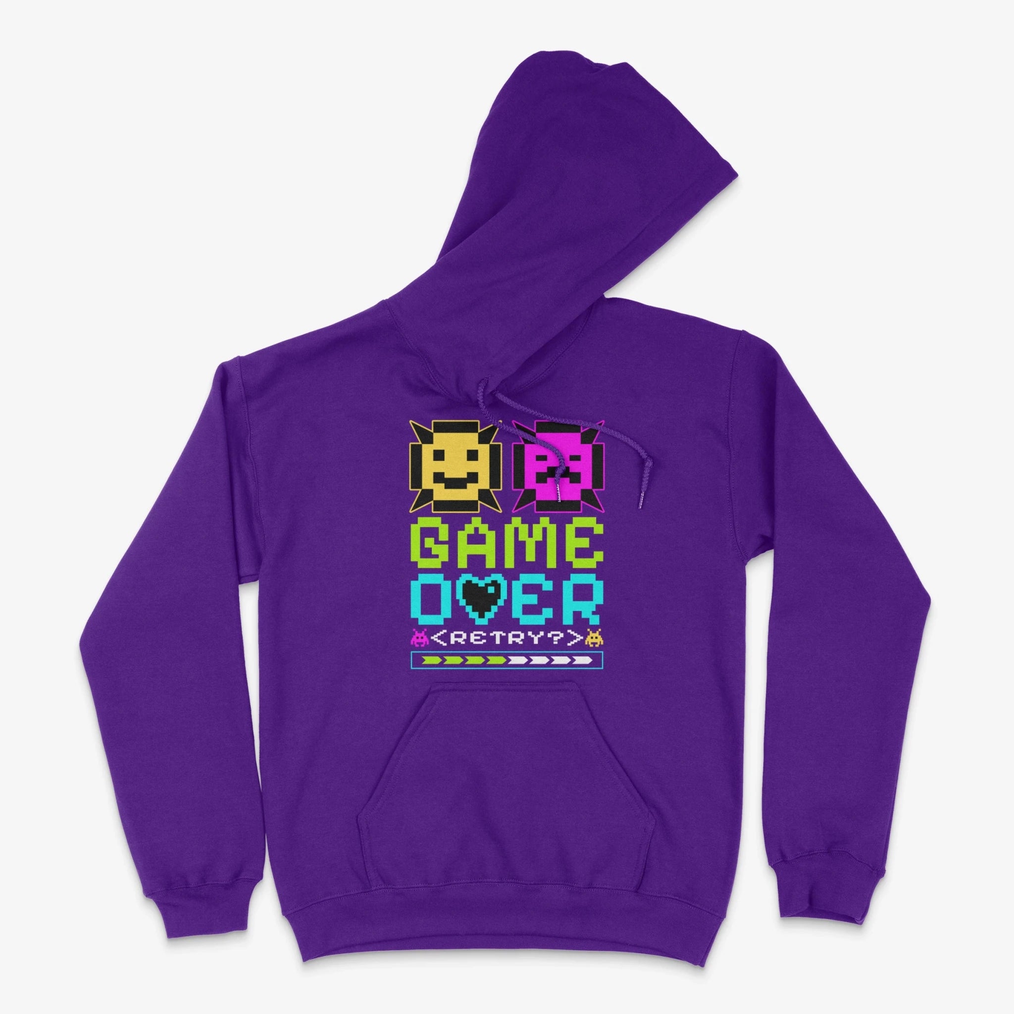 Gamer Hoodie | Game Over – Retry? Hoodie in Farbe lila  