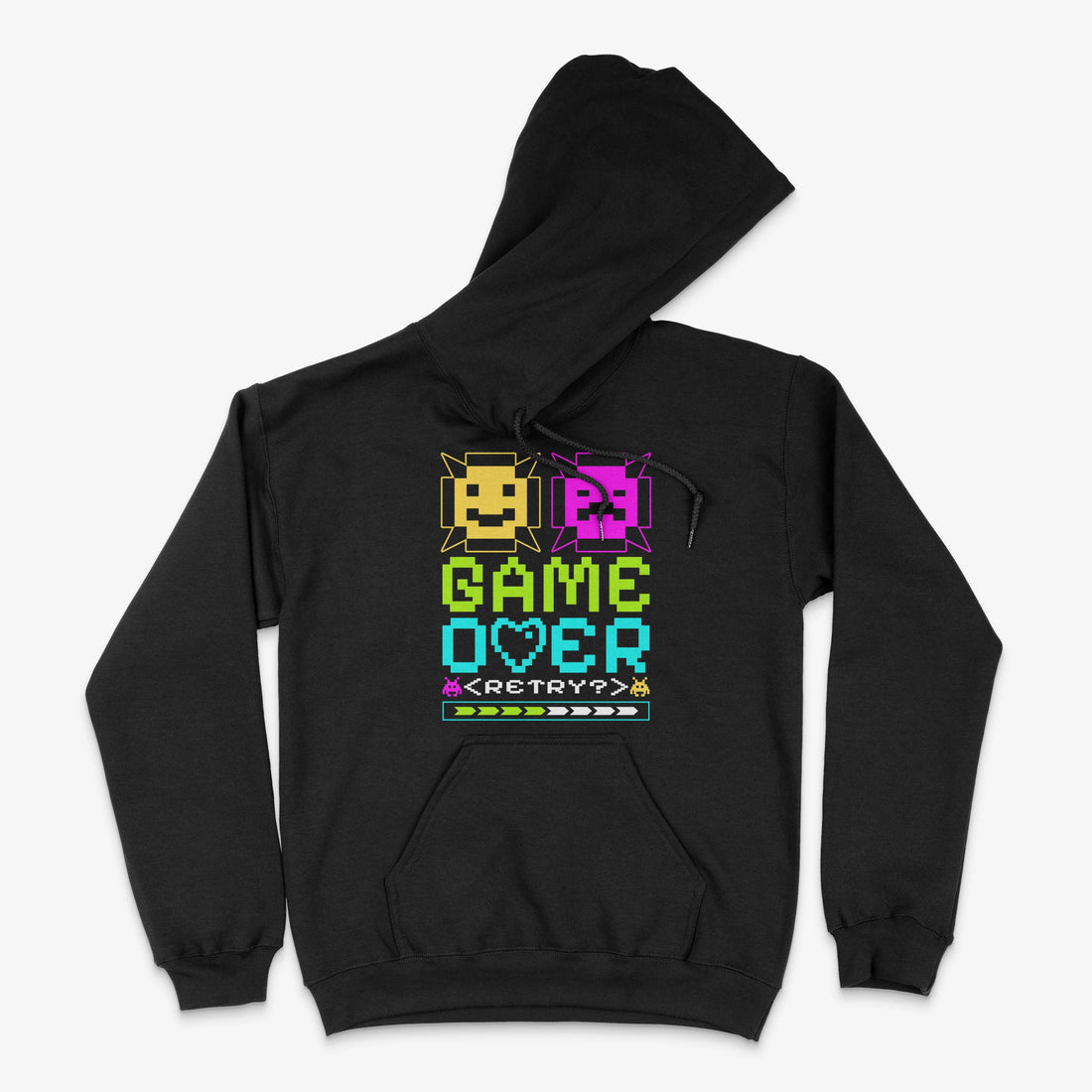 Gamer Hoodie | Game Over – Retry? Hoodie in Farbe schwarz  