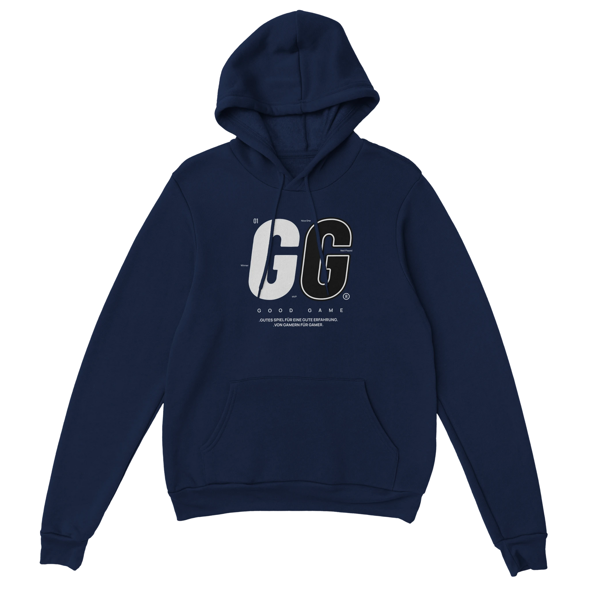 Gamer Hoodie - Good Game marine – Gaming Hoodie Flatlay mit Good Game Print