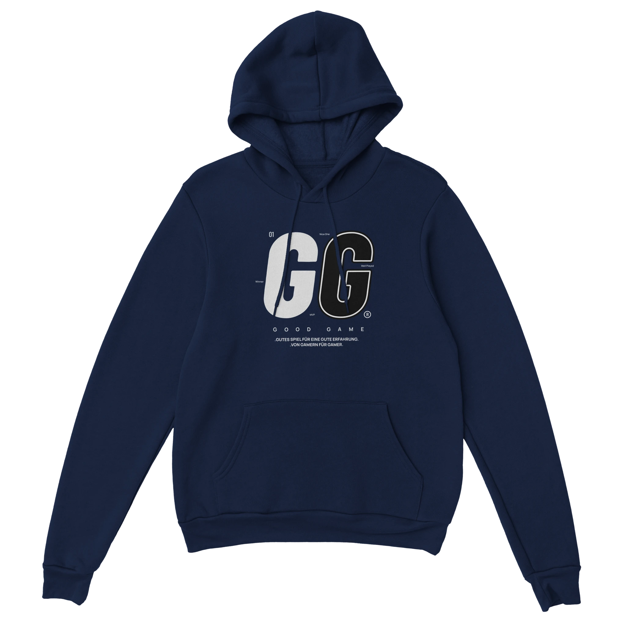 Gamer Hoodie - Good Game marine – Gaming Hoodie Flatlay mit Good Game Print