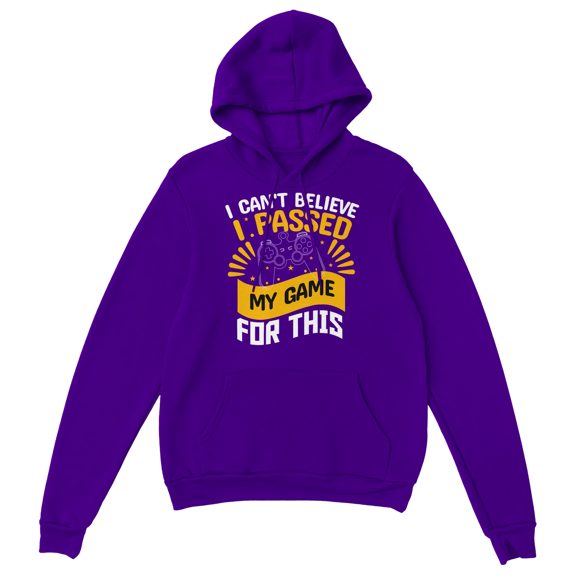 Gamer Hoodie - I Passed My Game For This lila – Gaming Hoodie Flatlay mit I Passed My Game For This Print