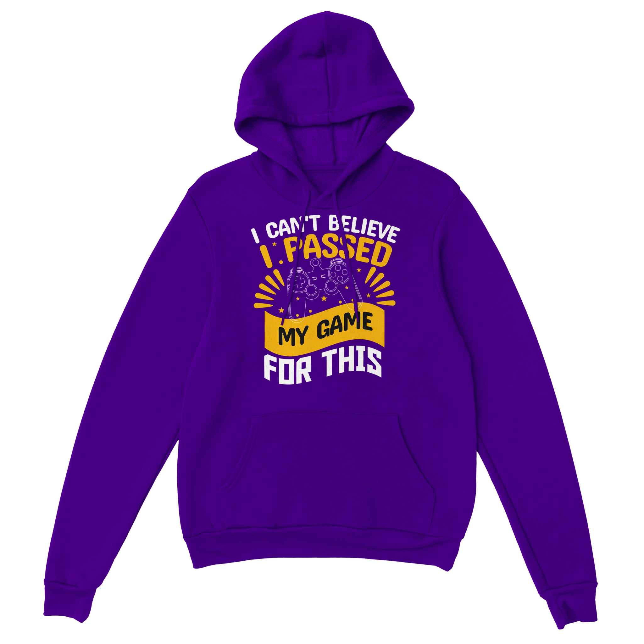 Gamer Hoodie - I Passed My Game For This lila – Gaming Hoodie Flatlay mit I Passed My Game For This Print