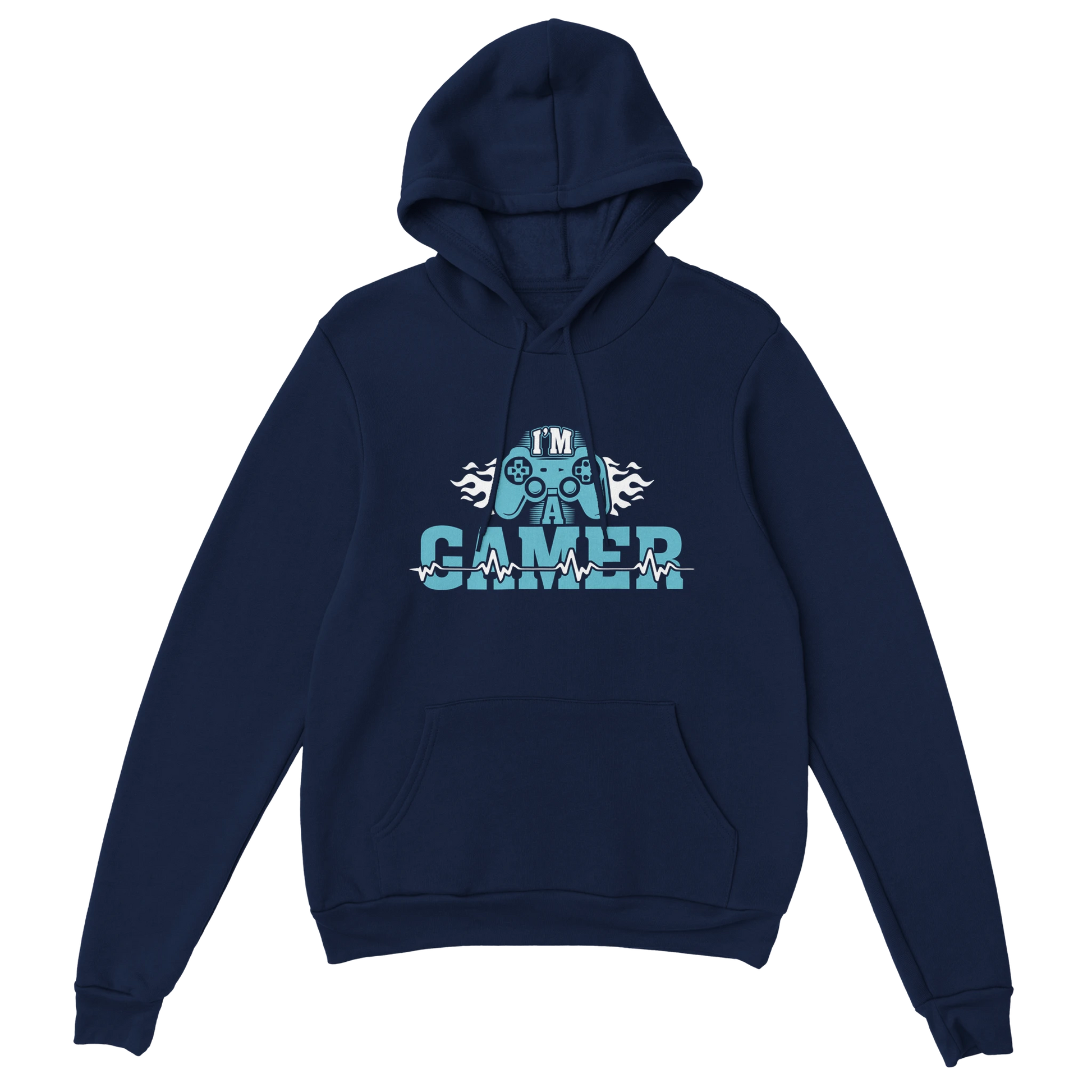 Gamer Hoodie - I´m a Gamer marine – Gaming Hoodie Flatlay mit I´m a Gamer Print