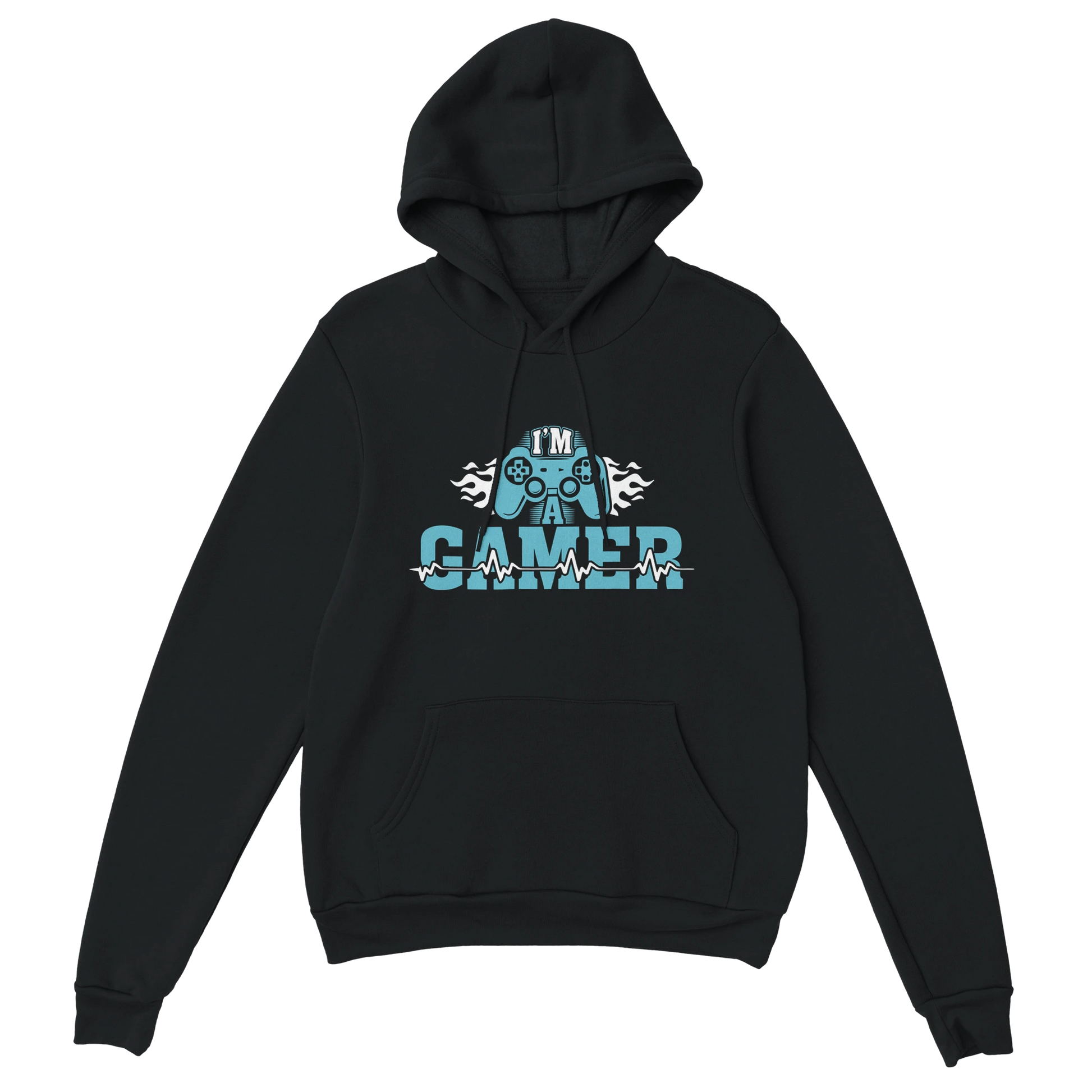 Gamer Hoodie - I´m a Gamer schwarz – Gaming Hoodie Flatlay mit I´m a Gamer Print