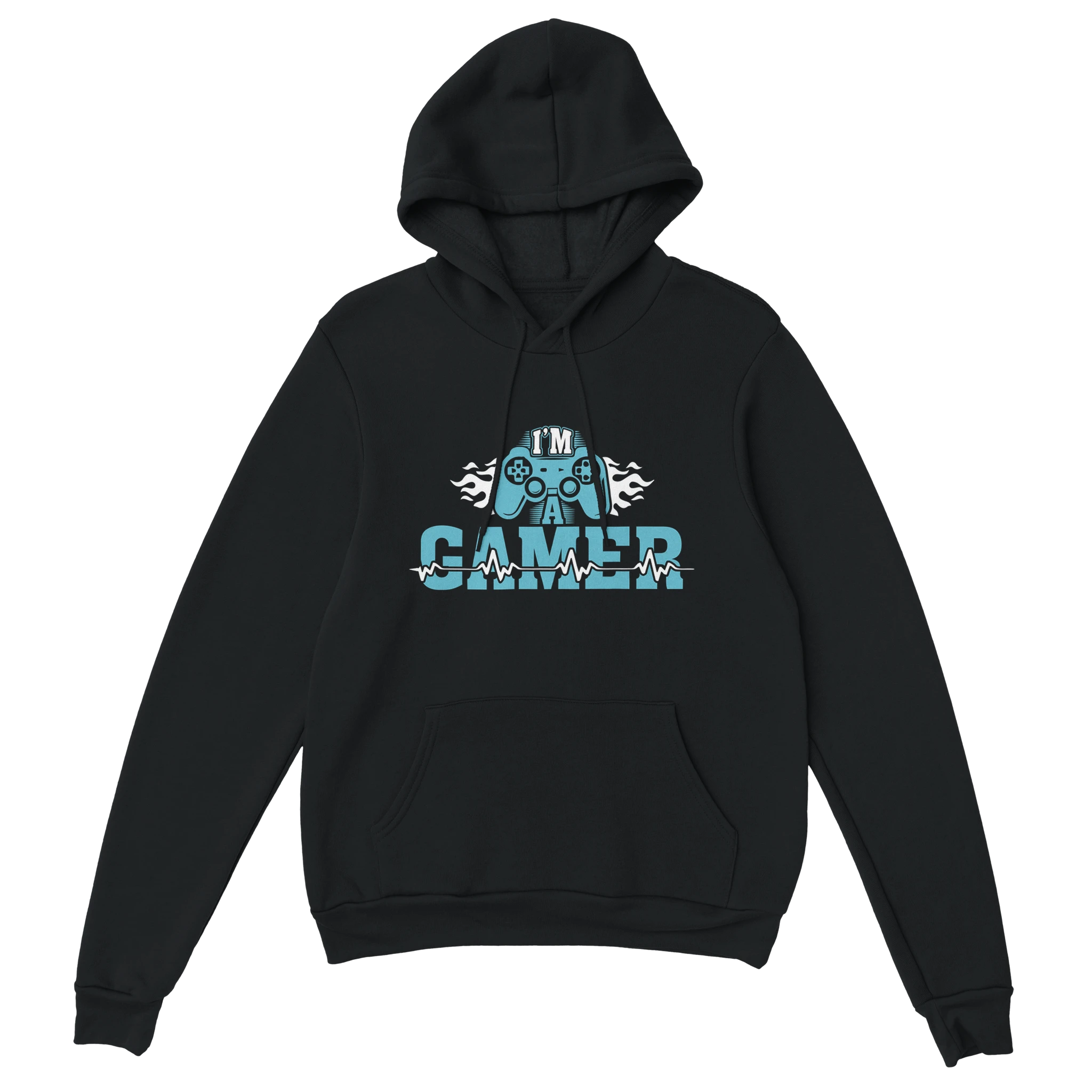 Gamer Hoodie - I´m a Gamer schwarz – Gaming Hoodie Flatlay mit I´m a Gamer Print