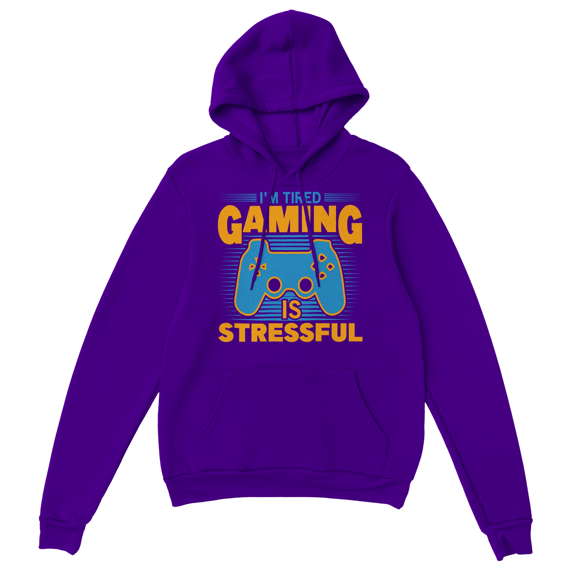 Gamer Hoodie - I´m Tired lila – Gaming Hoodie Flatlay mit I´m Tired Print