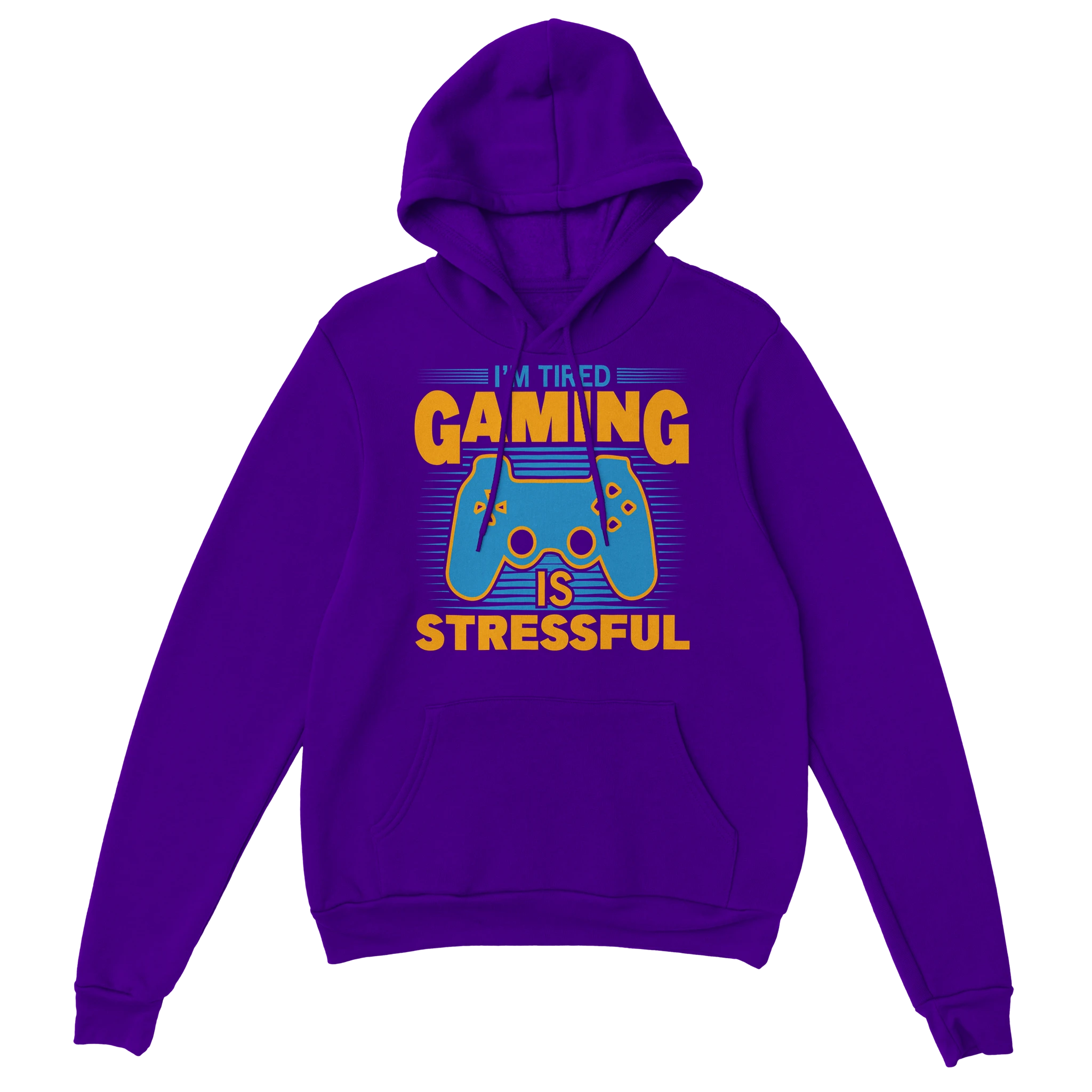 Gamer Hoodie - I´m Tired lila – Gaming Hoodie Flatlay mit I´m Tired Print
