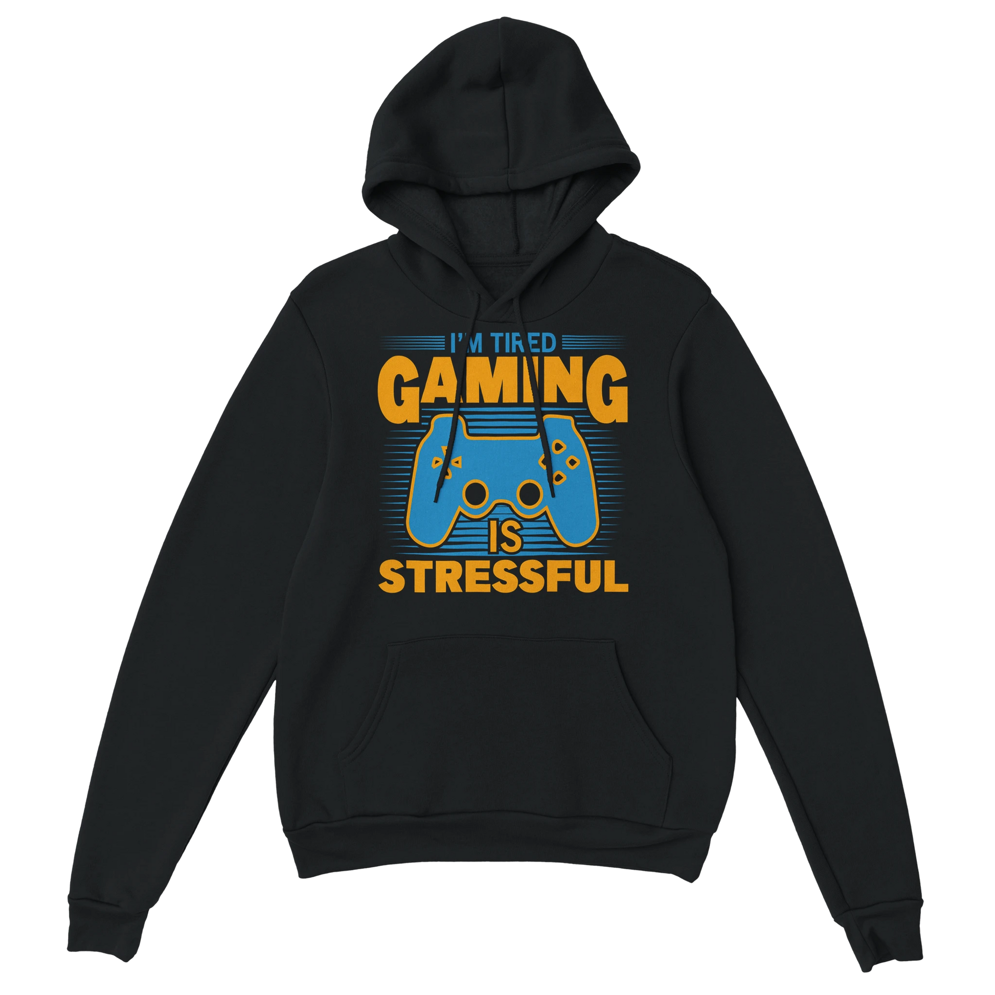 Gamer Hoodie - I´m Tired schwarz – Gaming Hoodie Flatlay mit I´m Tired Print