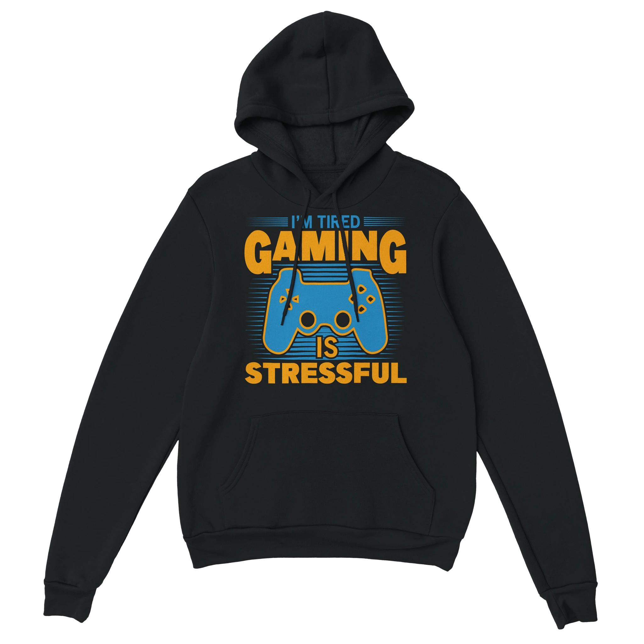 Gamer Hoodie - I´m Tired schwarz – Gaming Hoodie Flatlay mit I´m Tired Print