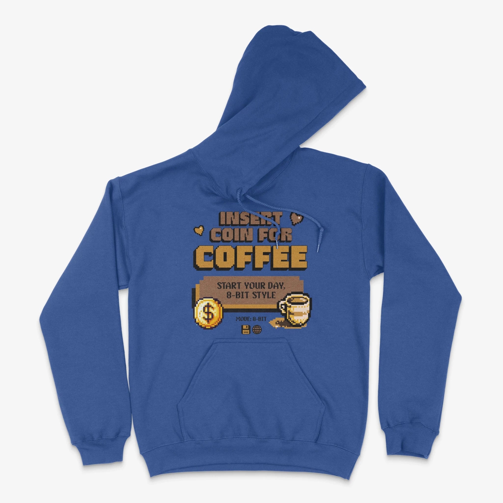 Gamer Hoodie - Insert Coin for Coffee Hoodie in Farbe blau  