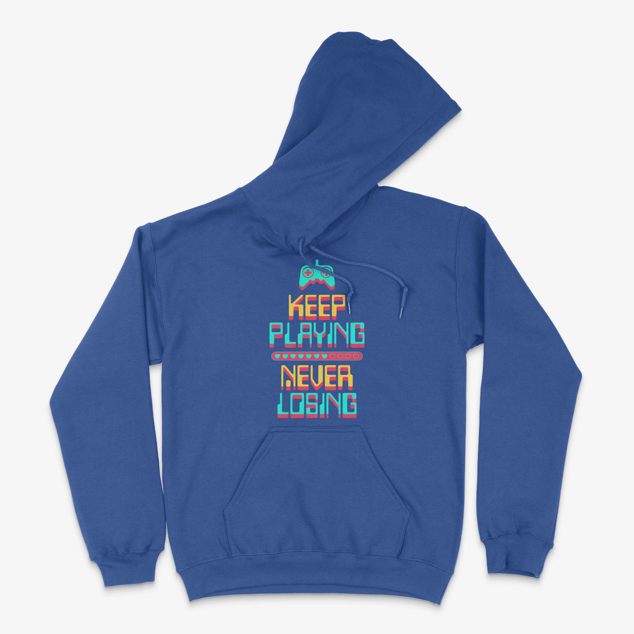 Gamer Hoodie - Keep Playing Never Losing Hoodie in Farbe blau  
